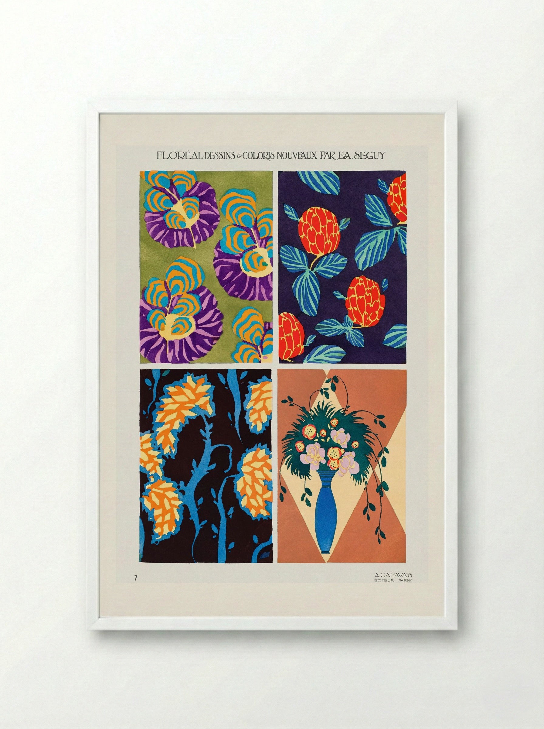 Floréal Dessins & Coloris Nouveaux - Émile-Allain Séguy - Framed Print White