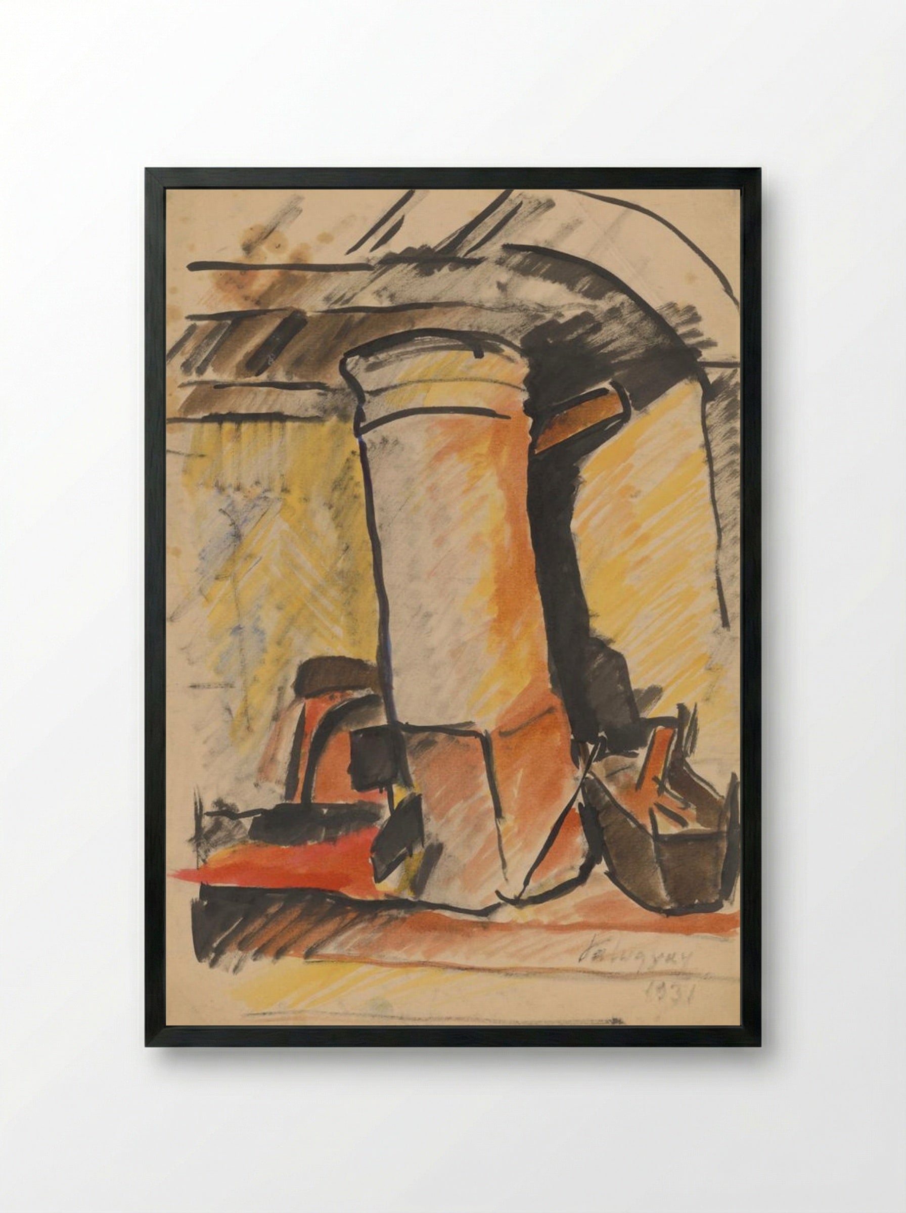 Study for a Still Life (Pitcher and Vessels) - Zolo Palugyay - Framed Print Black