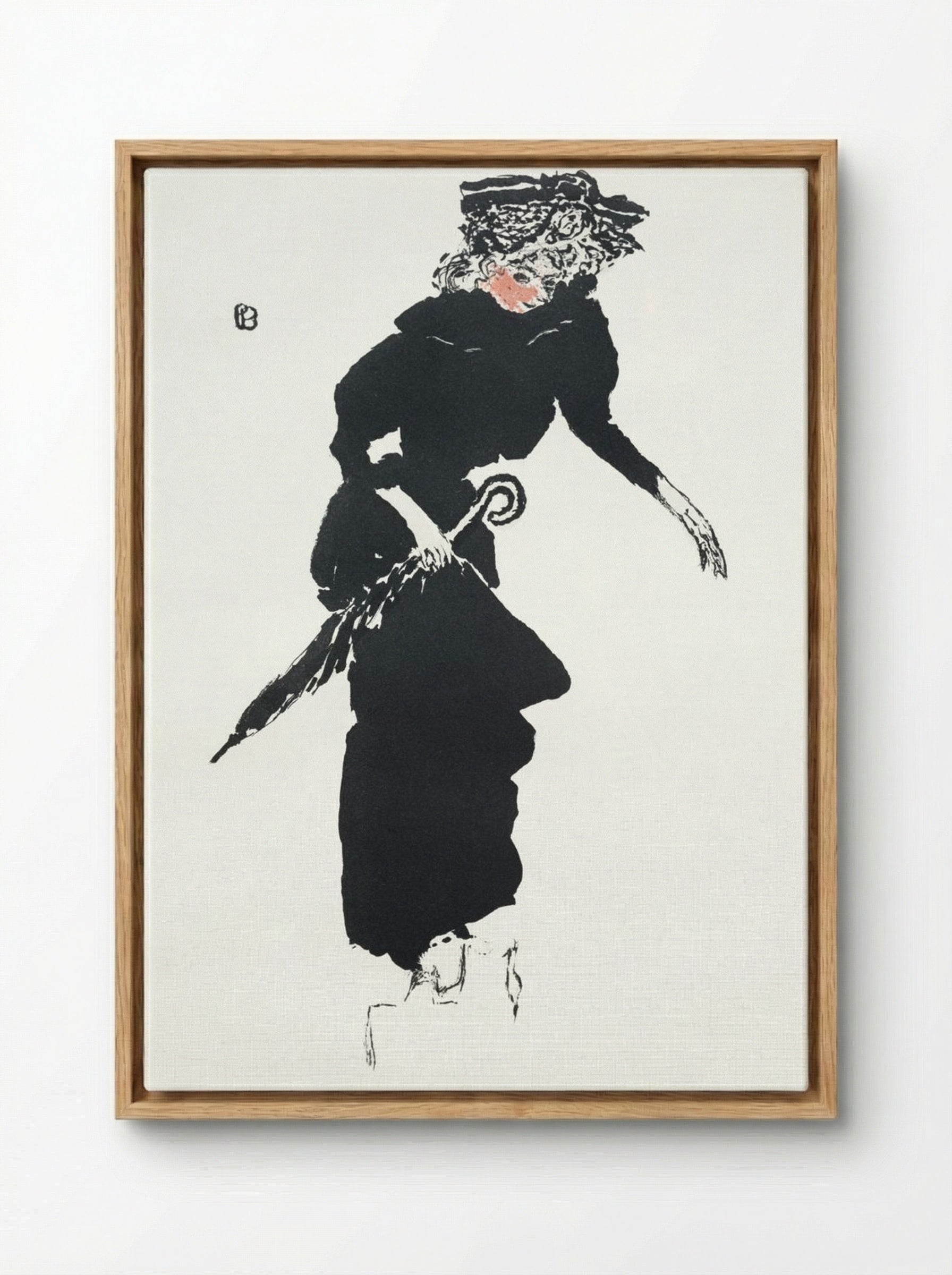 Woman with an Umbrella - Pierre Bonnard - Framed Canvas Wood