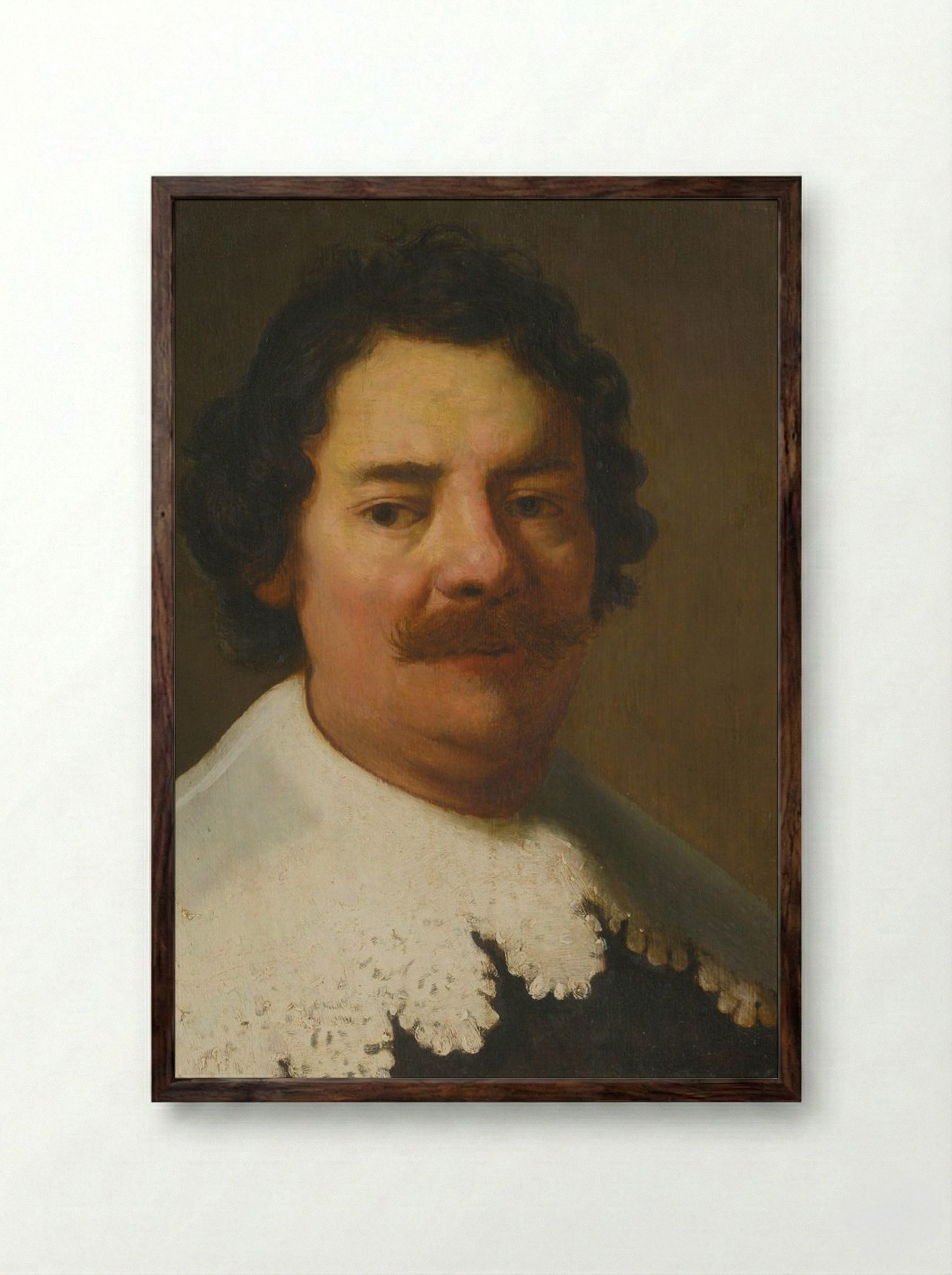 Portrait of Willem Burchgraeff - Bartholomeus van der Helst - Framed Print Dark Wood