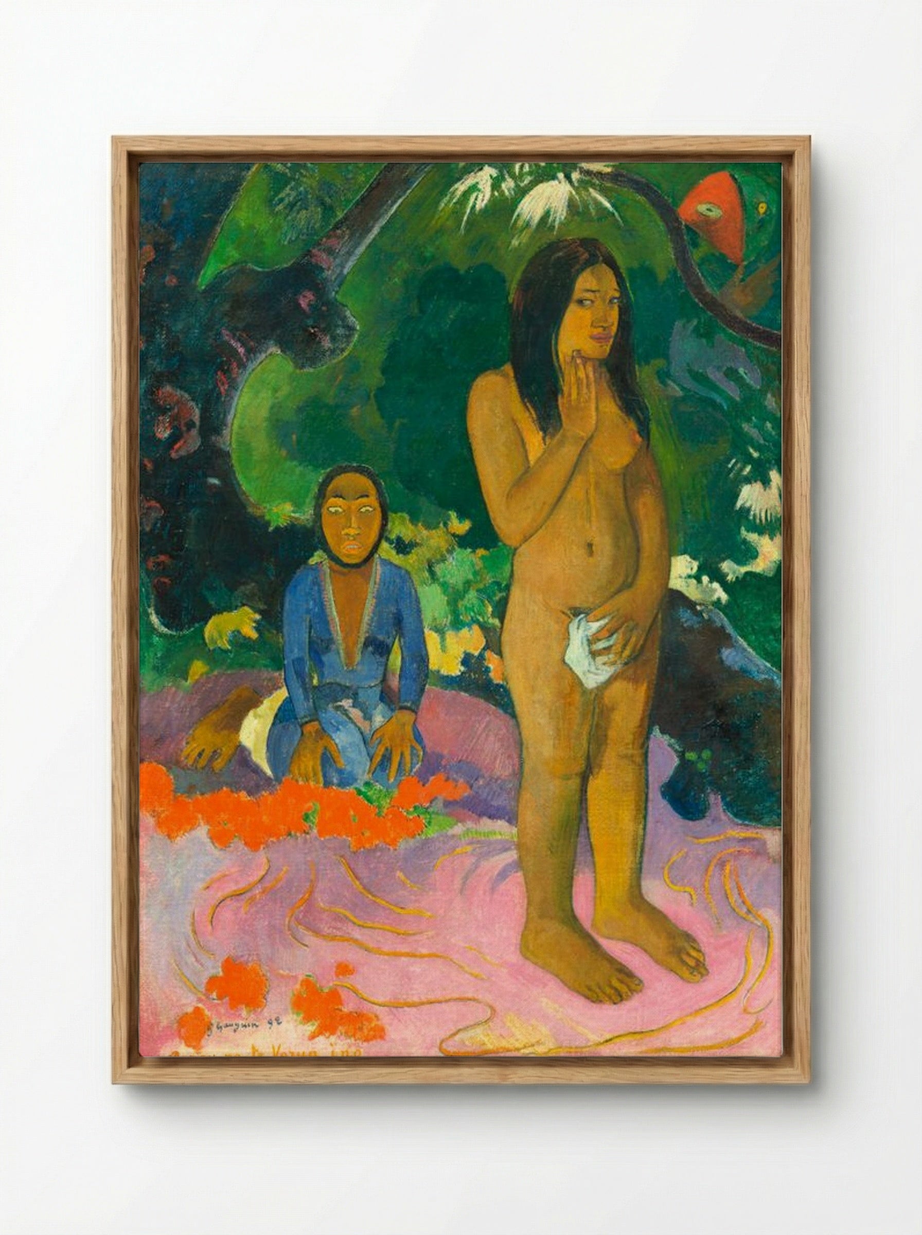 Words of the Devil - Paul Gauguin - Framed Canvas Wood