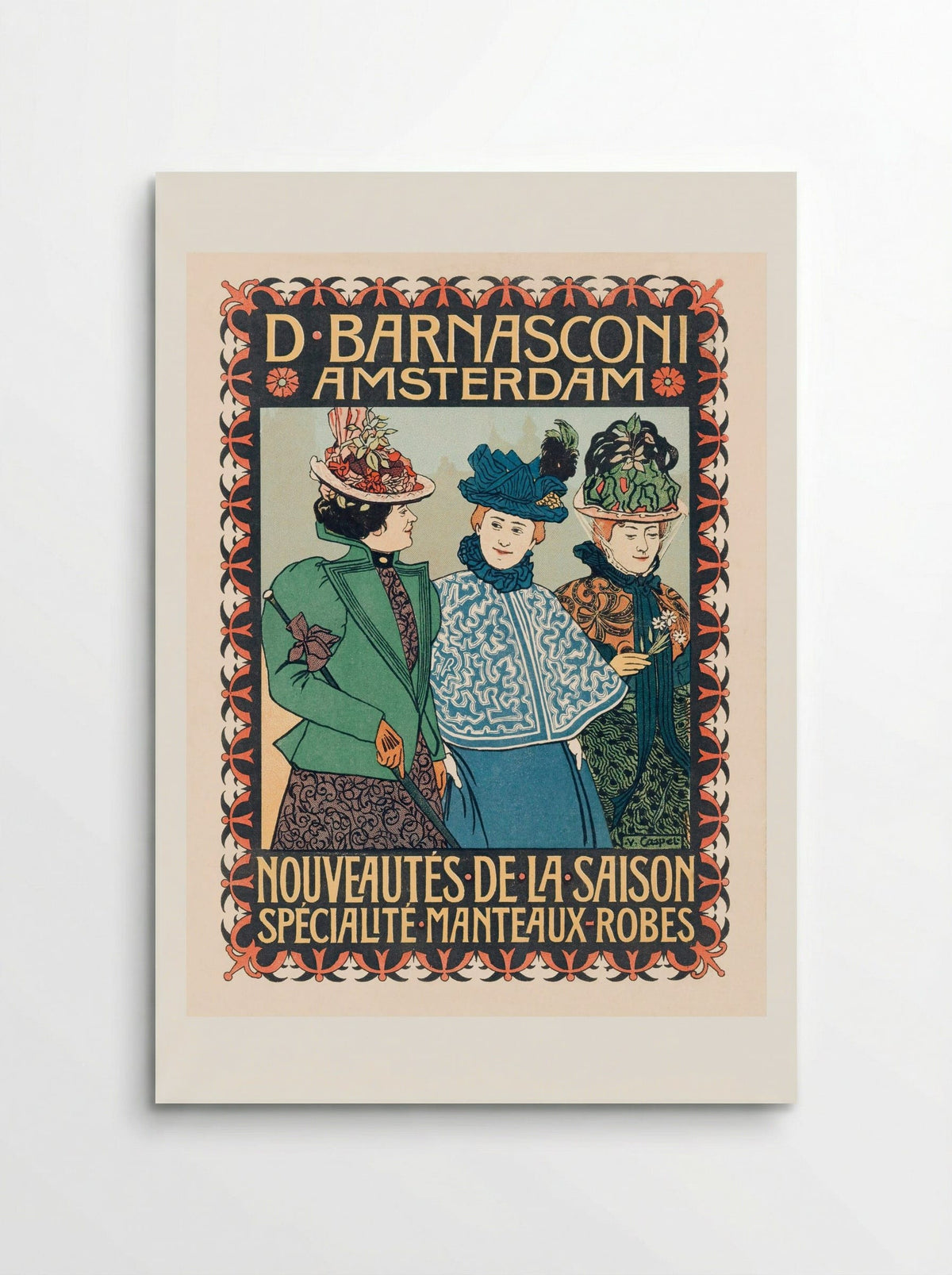 Advertentie van kledingzaak D. Barnasconi in Amsterdam - Johann Georg van Caspel - Poster