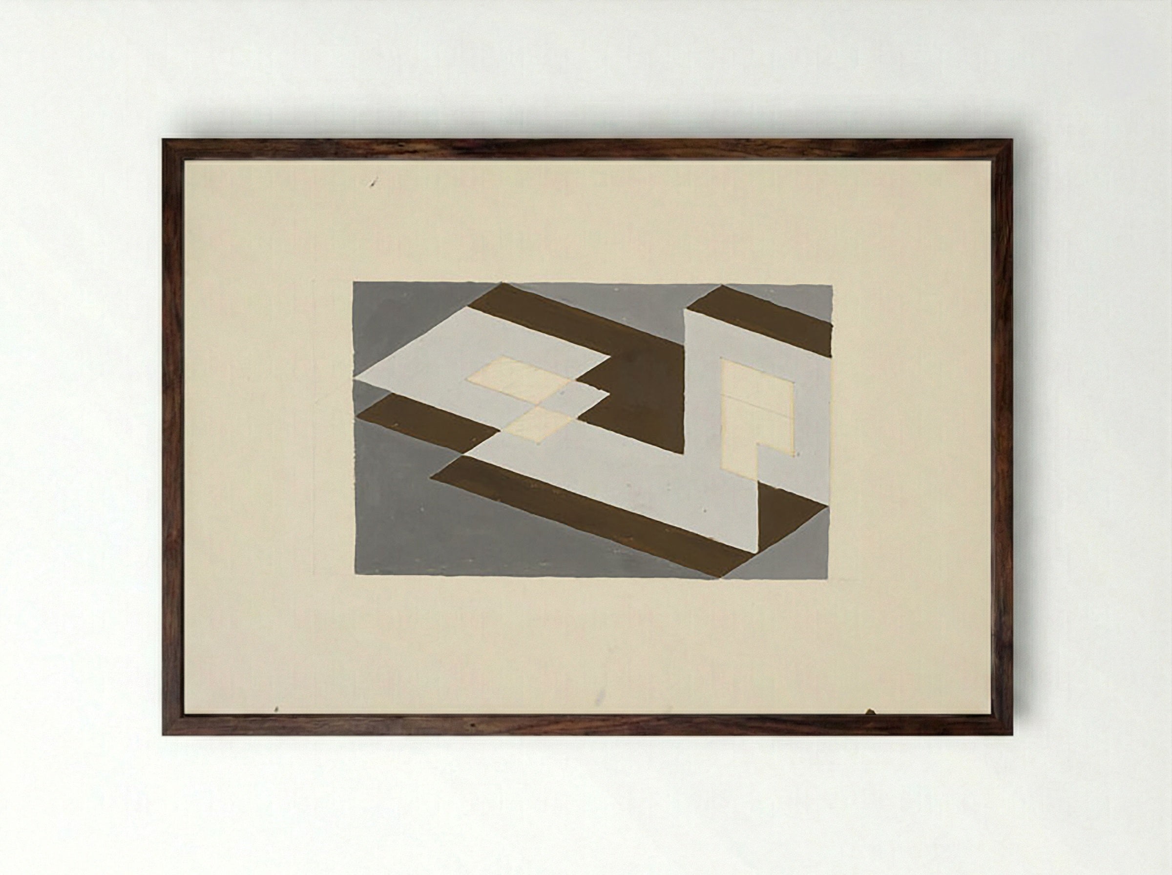 Study for Tenayuca - Josef Albers - Framed Print Dark Wood