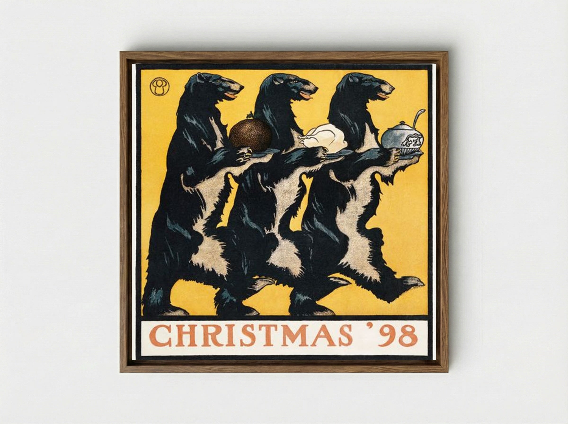 Vintage Christmas '98 - Edward Penfield - Framed Canvas Wood