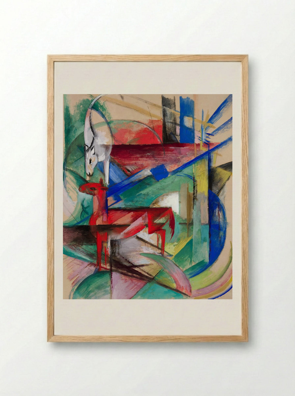 Landscape with Animals - Franz Marc - Framed Print Wood
