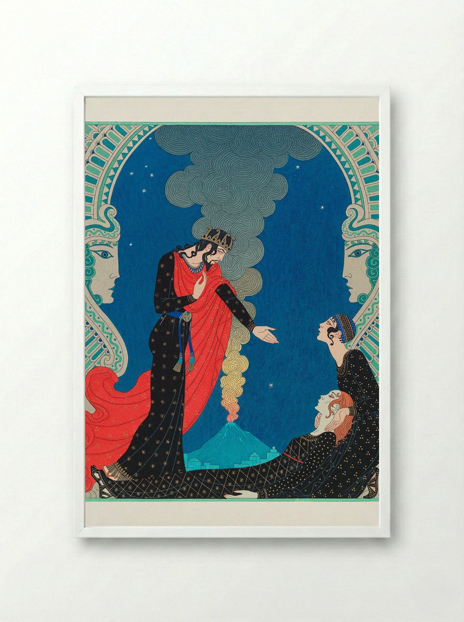 Empedocles and Panthea - George Barbier - Framed Print White