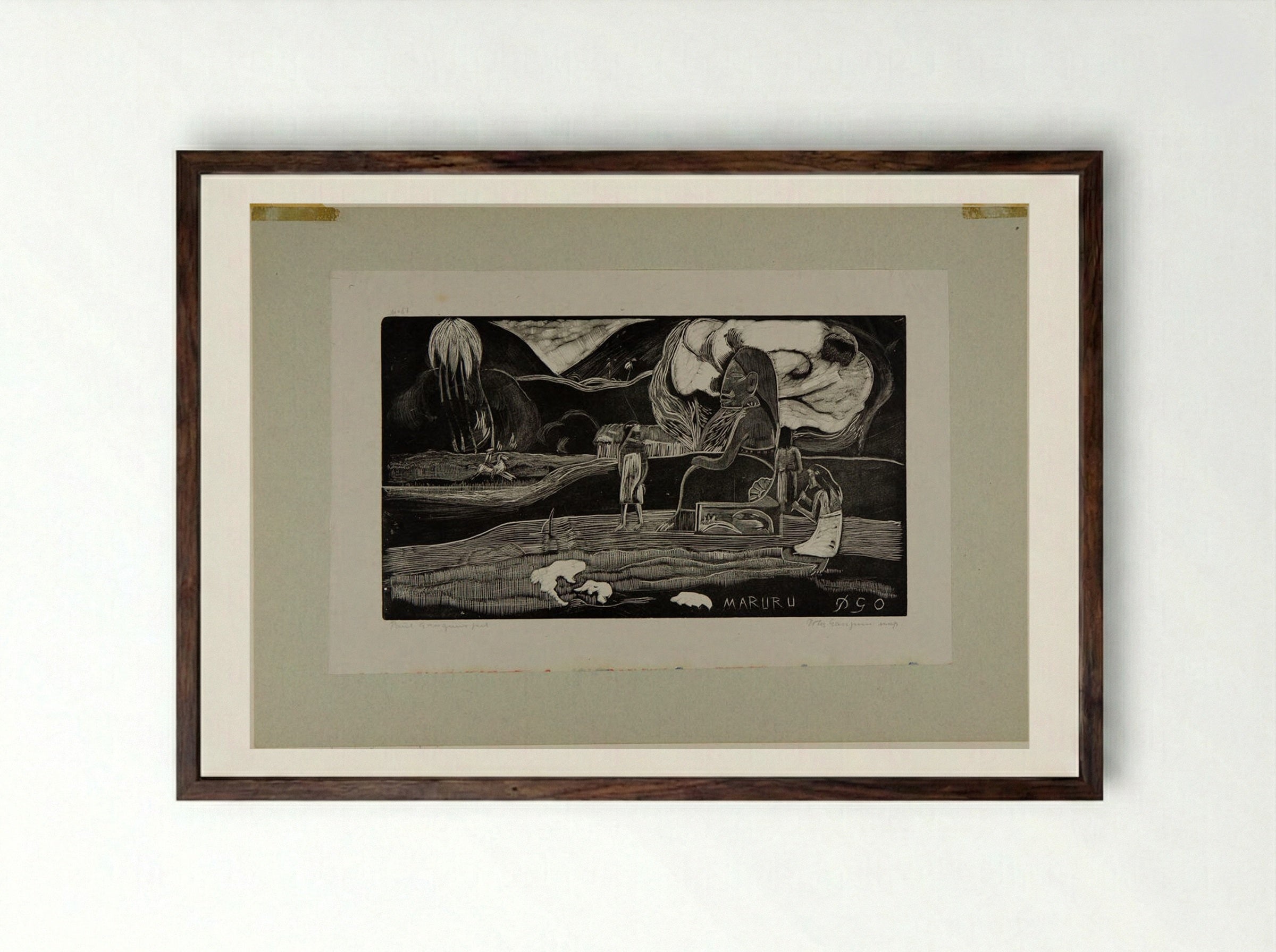 Maruru - Paul Gauguin - Framed Print Dark Wood