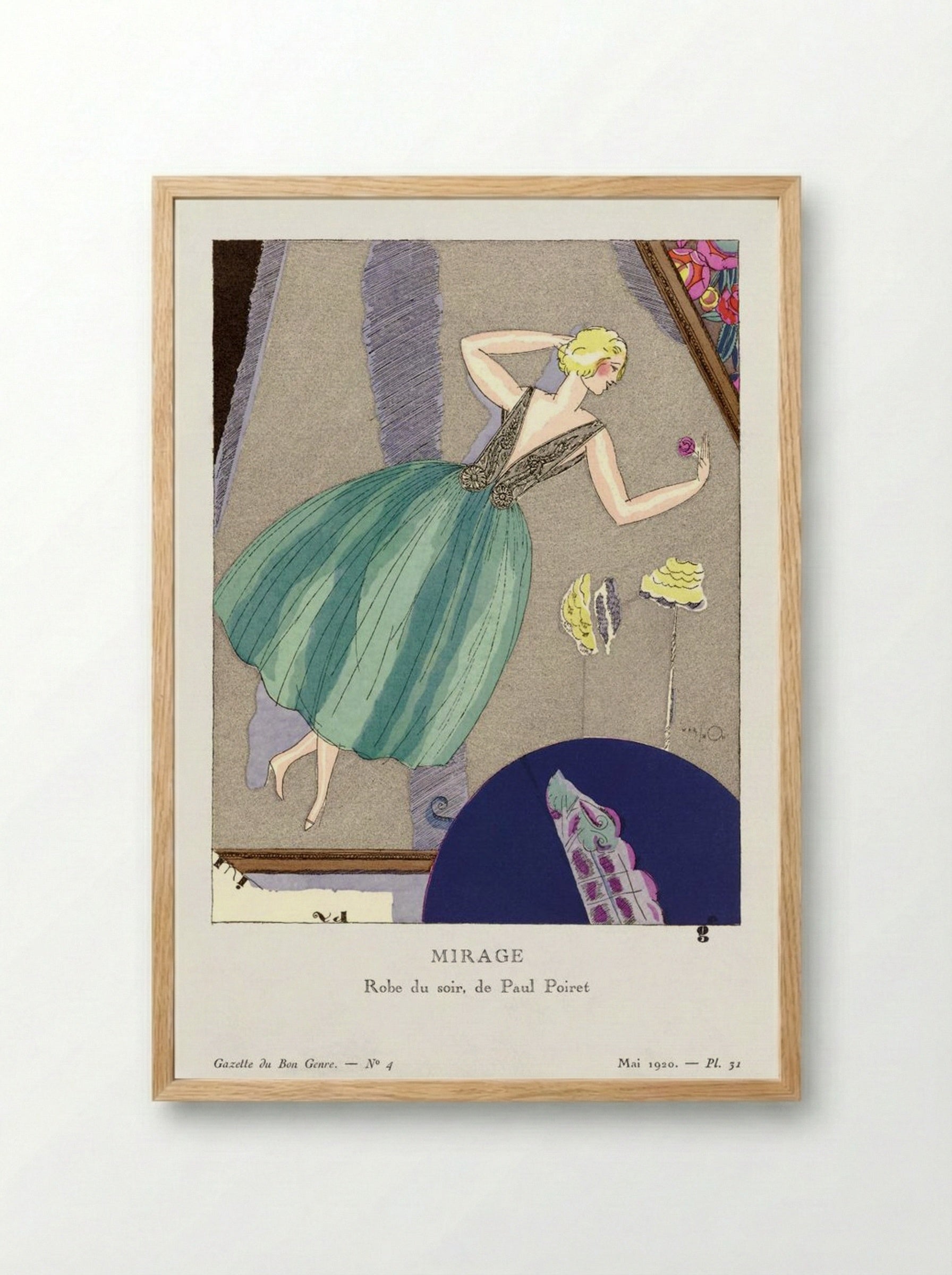 Mirage, Evening Gown Design - Paul Poiret - Framed Print Wood