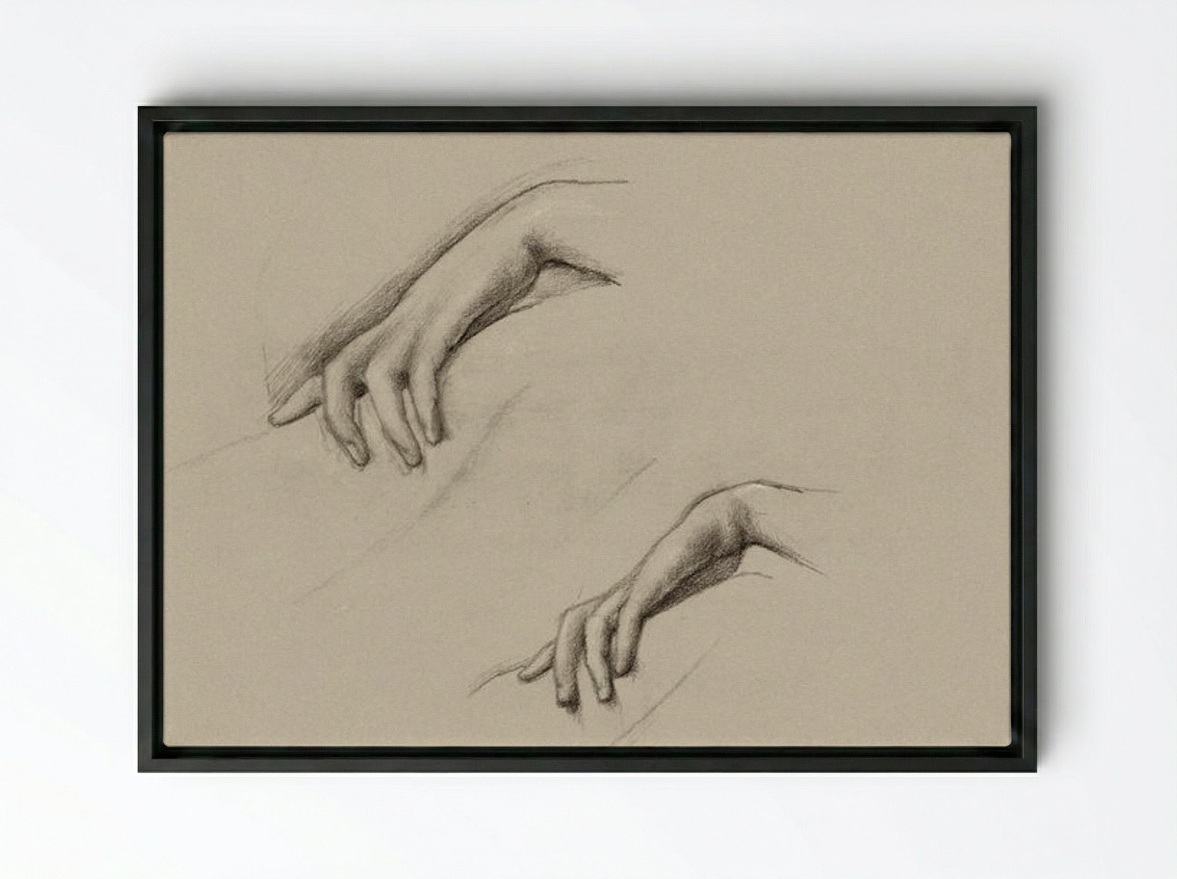 Studies for a Hand in 'The Godhead Fires' - Edward Burne-Jones - Framed Canvas Black