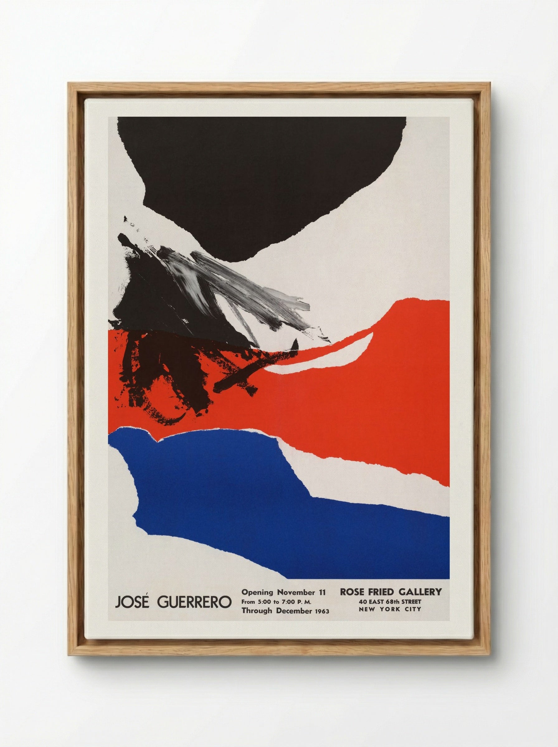 Rose Fried Gallery Exhibition Poster - José Guerrero - Framed Canvas Wood
