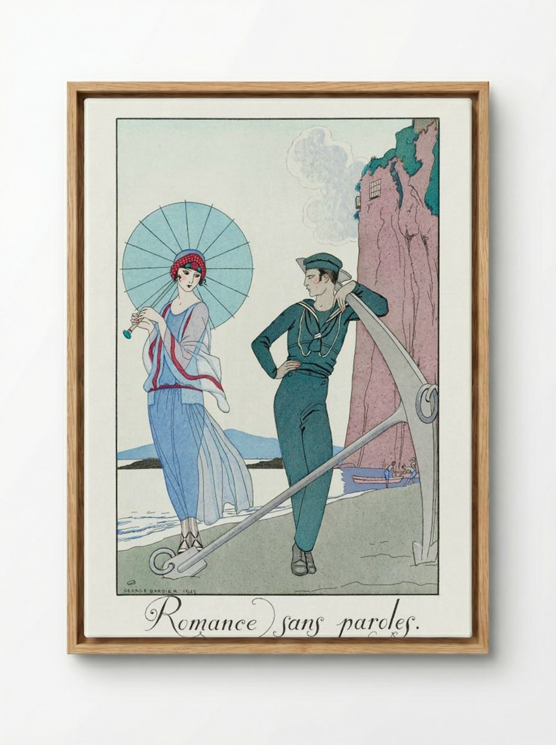Romance sans paroles - George Barbier - Framed Canvas Wood