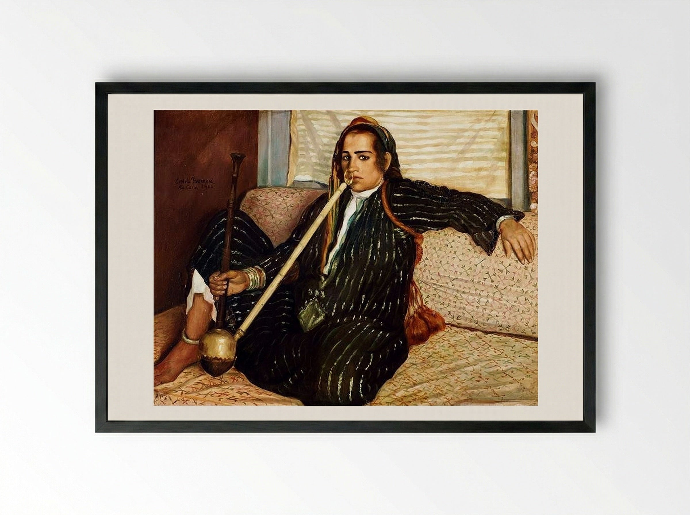 The Smoking Hashish - Émile Bernard - Framed Print Black
