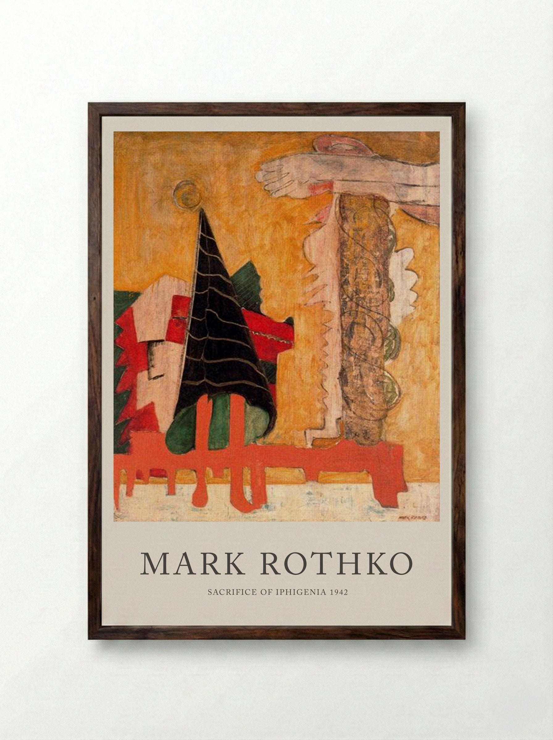 Sacrifice of Iphigenia - Mark Rothko - Framed Print Dark Wood