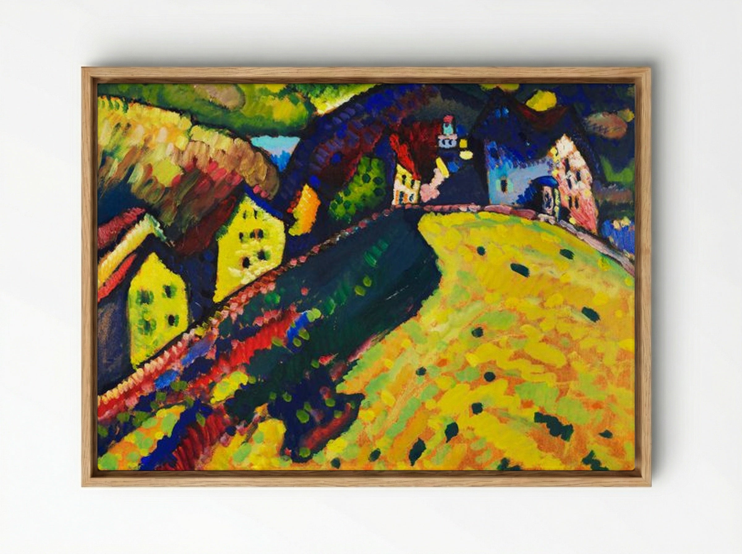 Houses at Murnau - Wassily Kandinsky - Framed Canvas Wood