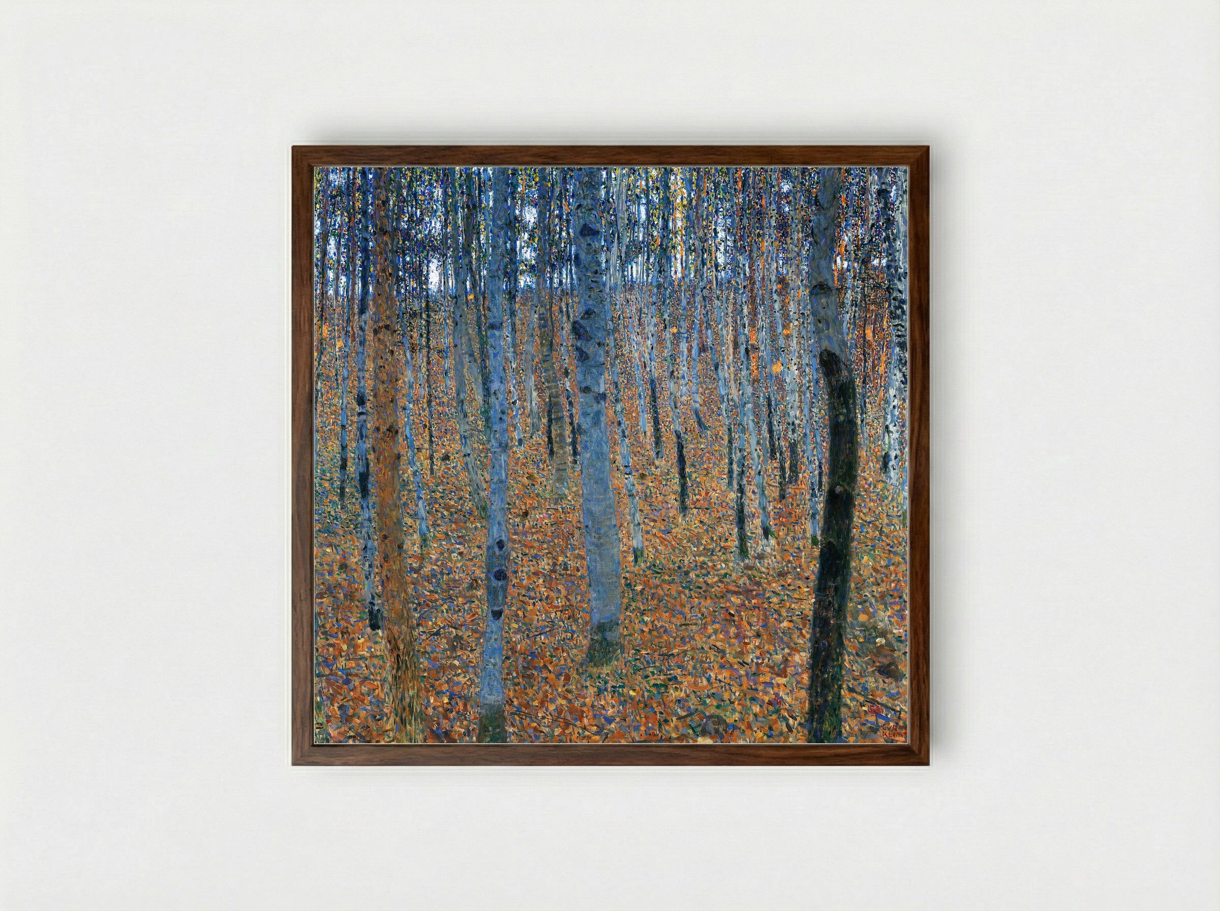 Beech Grove I - Gustav Klimt - Framed Print Dark Wood