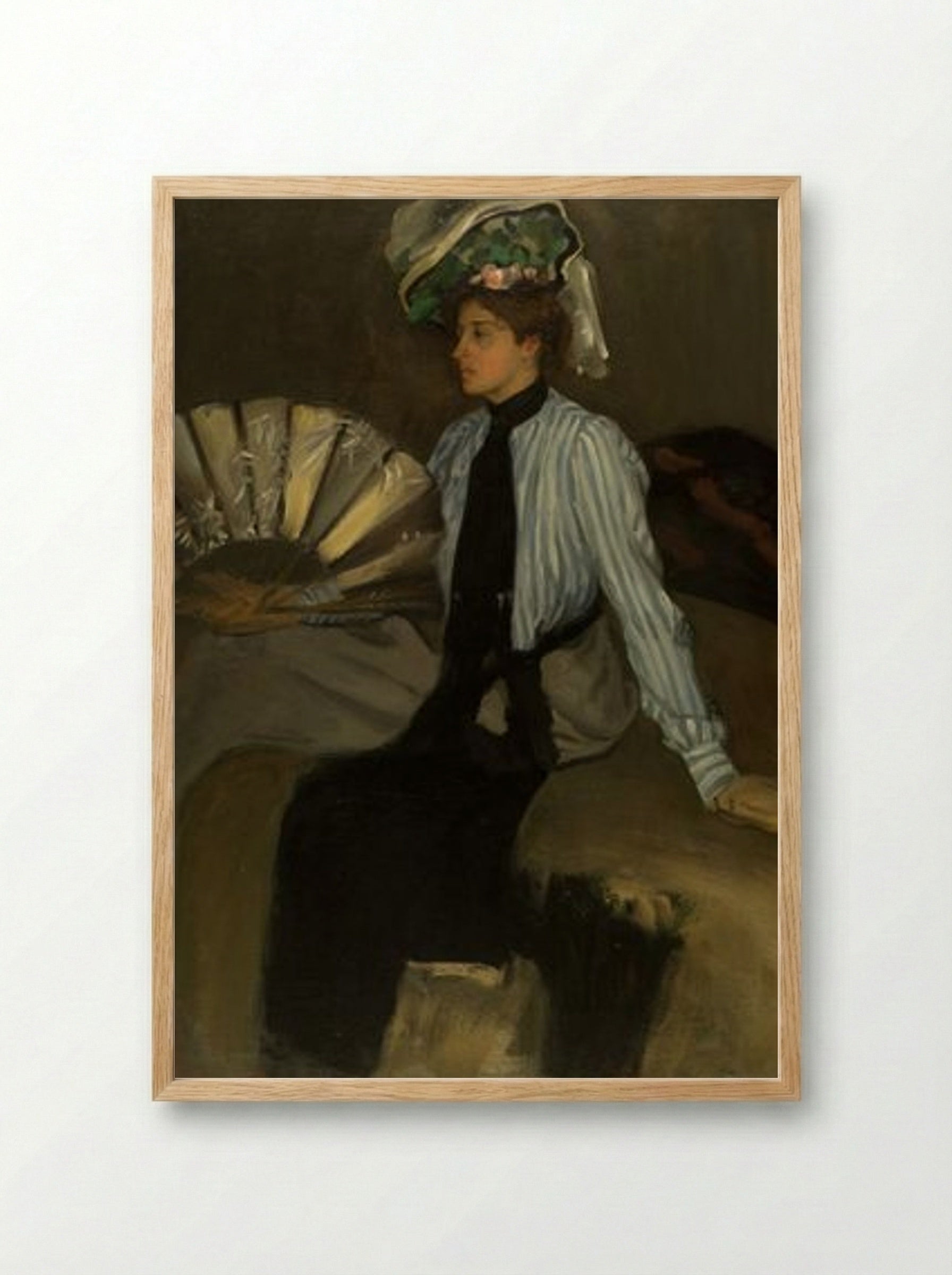 Young Woman with Fan - Alfred Henry Maurer - Framed Print Wood