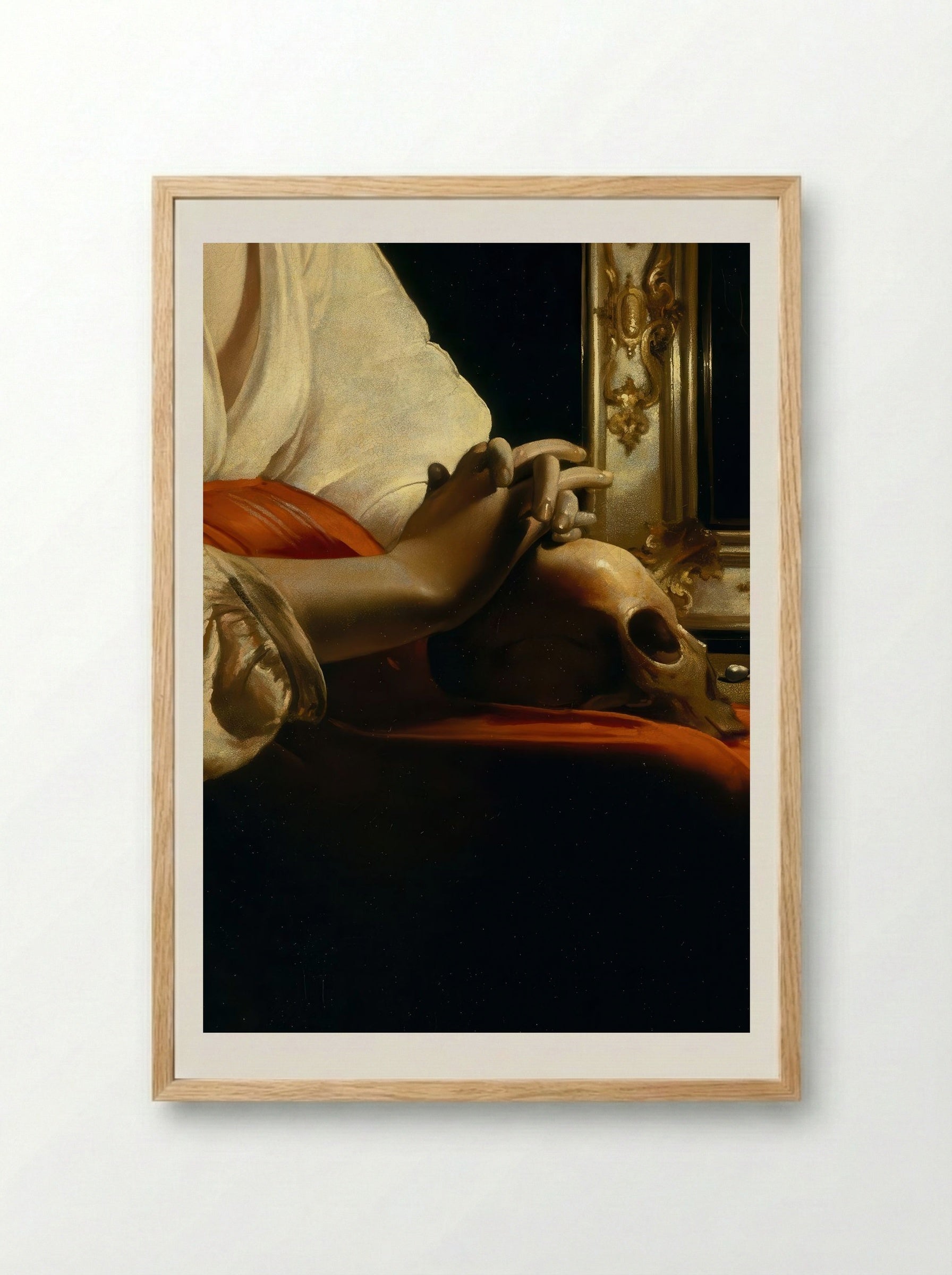 The Penitent Magdalen - Georges de La Tour - Framed Print Wood