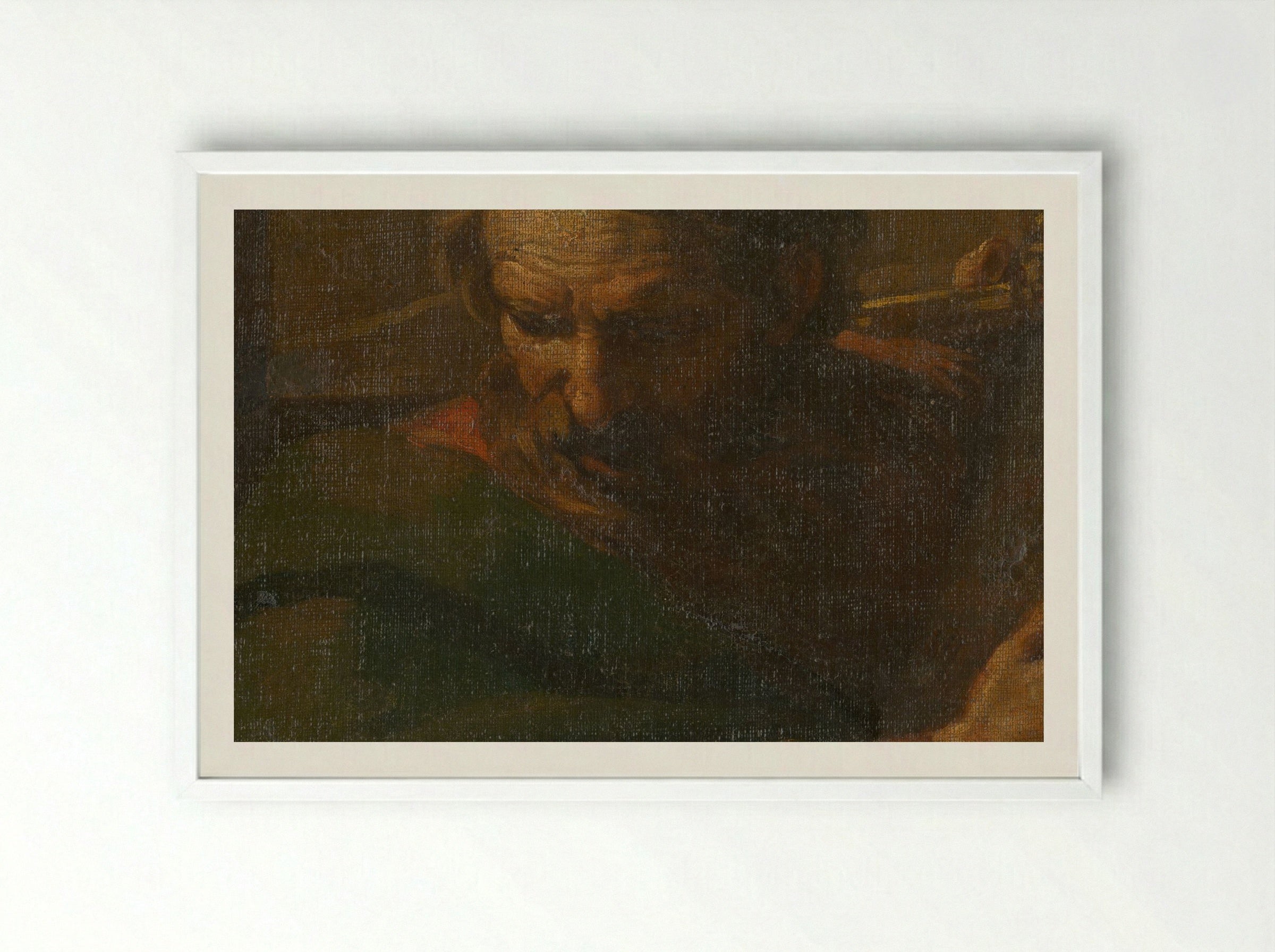 Saint Paul Reading - Rembrandt van Rijn - Framed Print White