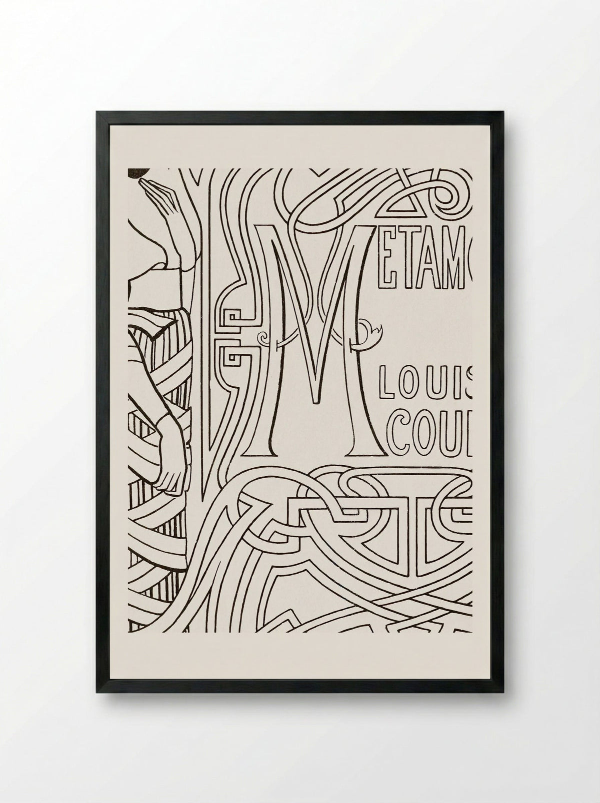 Book Binding Design for 'Metamorfoze' by Louis Couperus - Jan Toorop - Framed Print Black