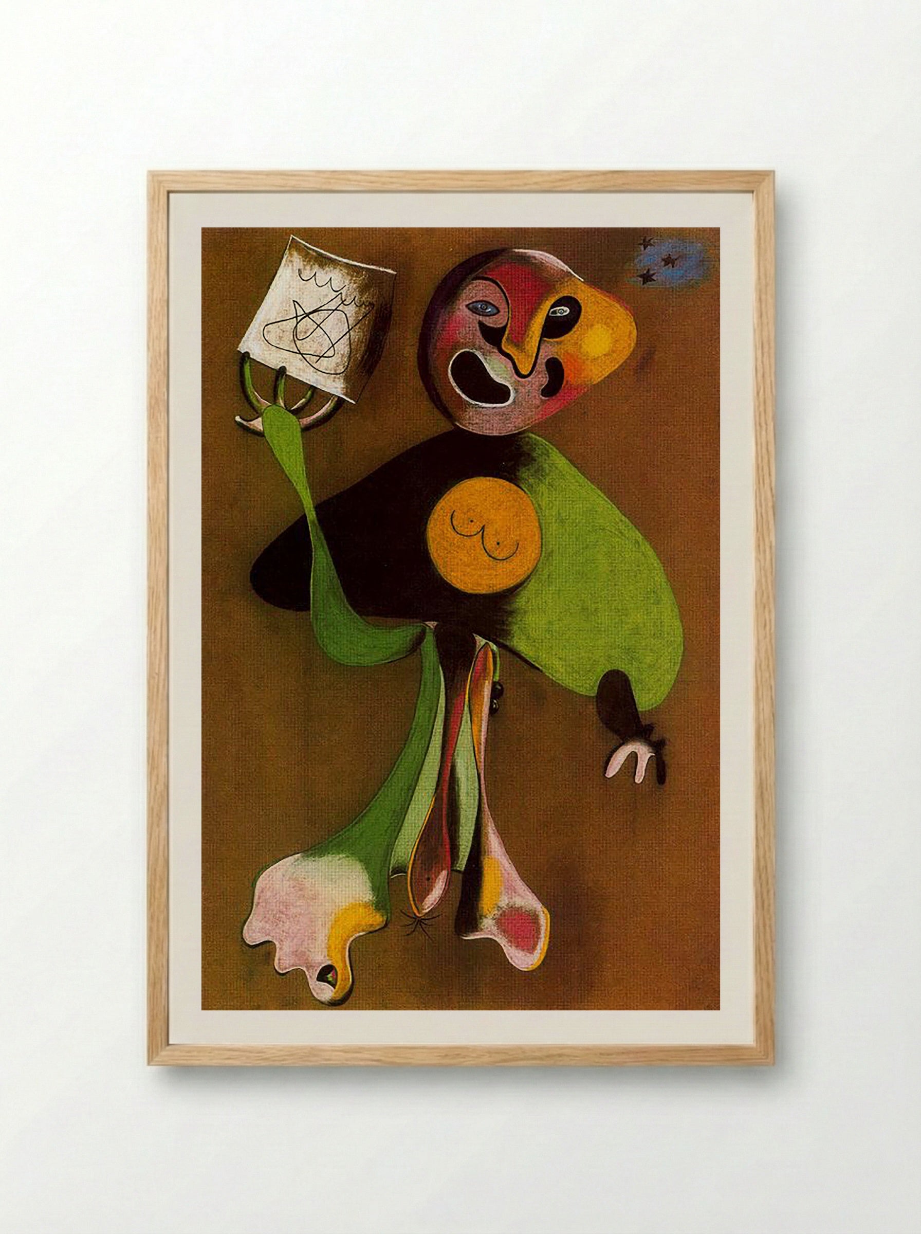 Woman (Opera Singer) - Joan Miró - Framed Print Wood