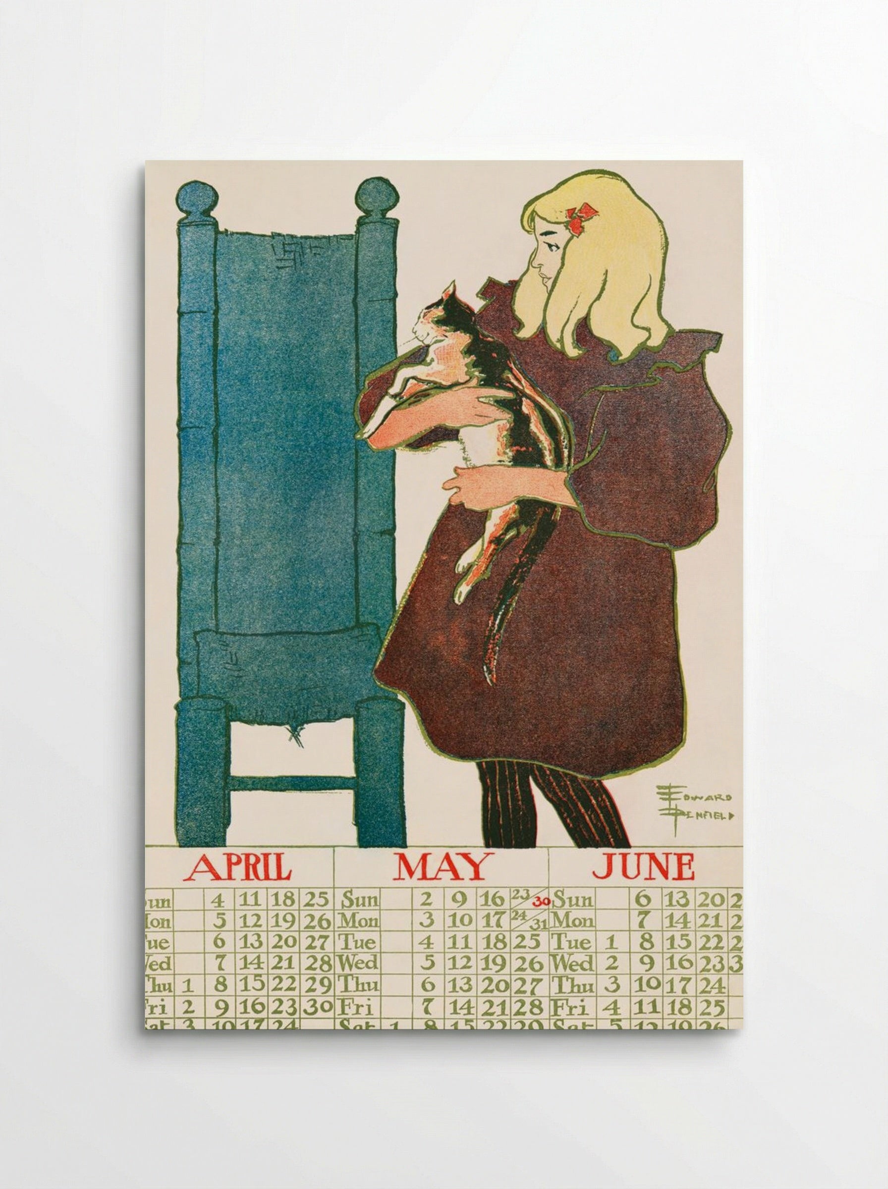 Vintage Calendar, 1897 - Edward Penfield - Poster