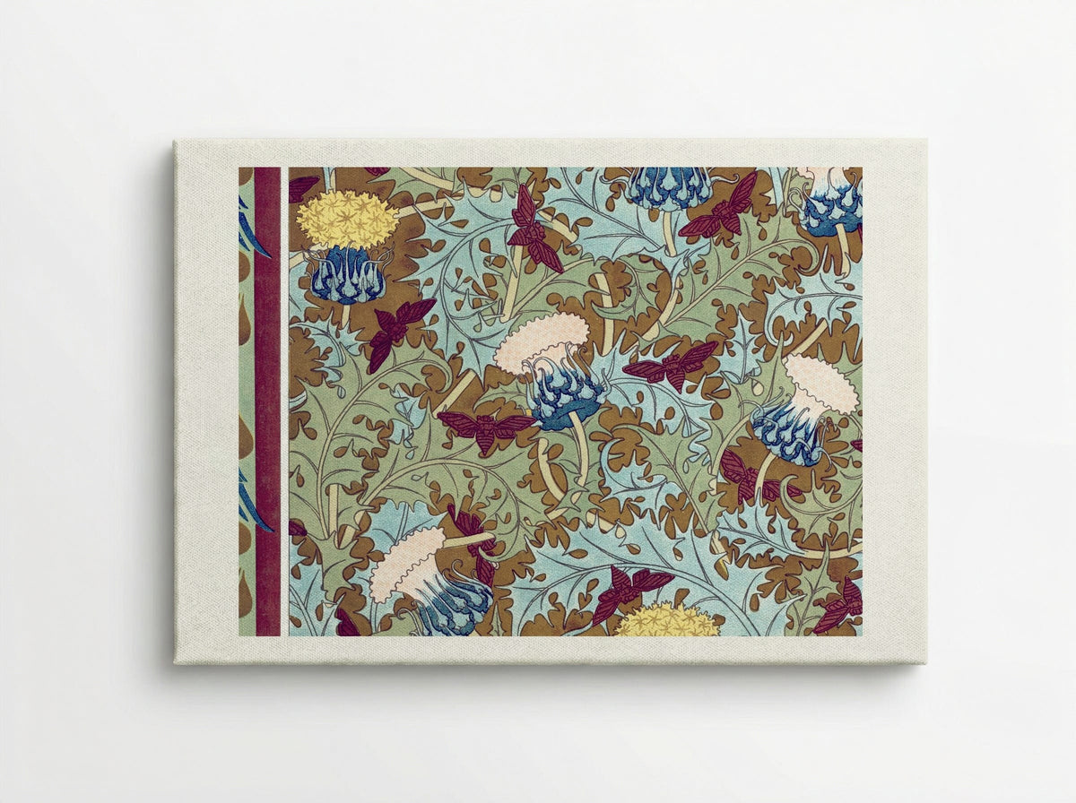 Corbeaux, Cigales et Chardons (Textile Design) - Maurice Pillard Verneuil - Canvas