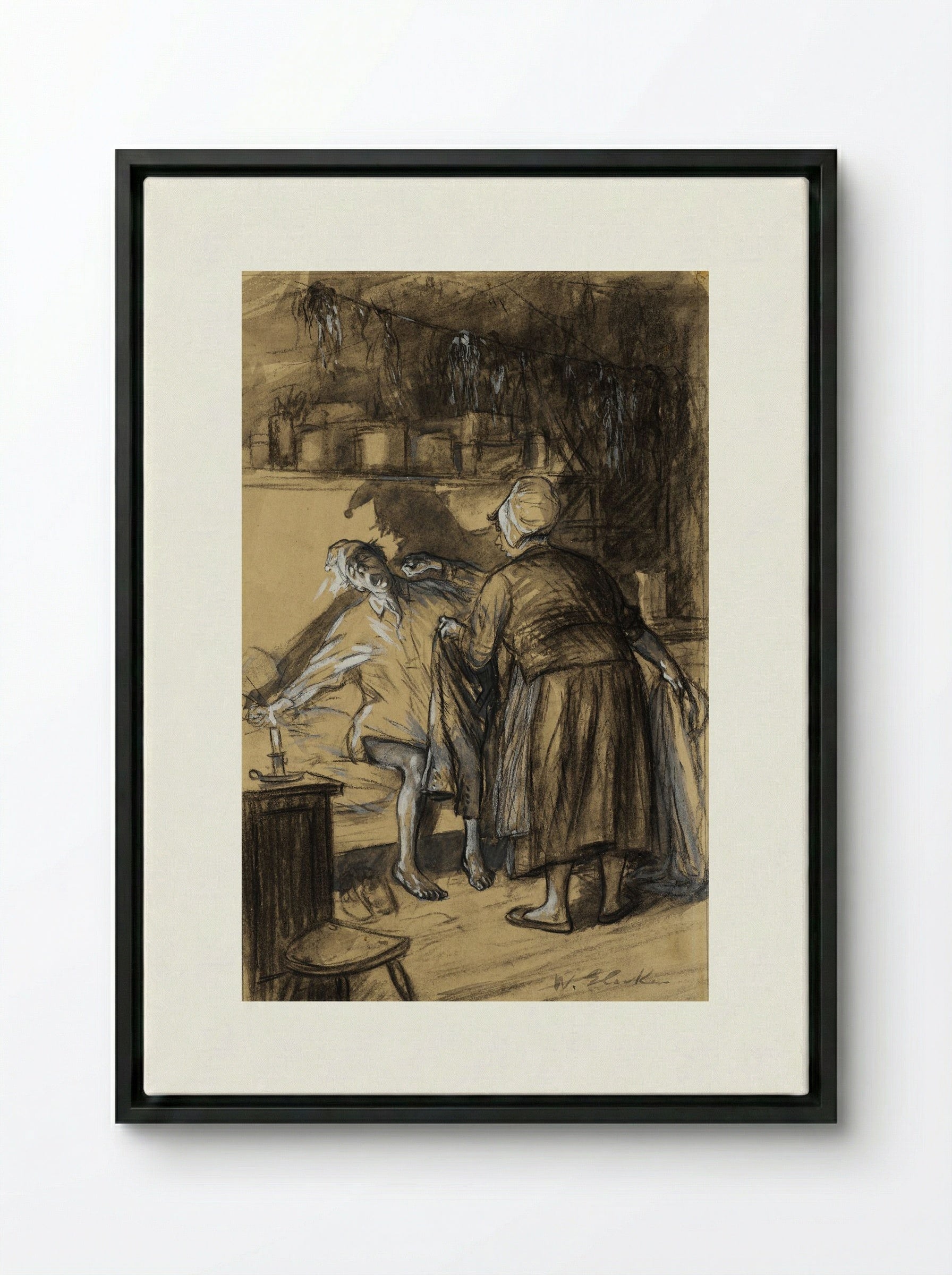 Here Are Your Trousers - William James Glackens - Framed Canvas Black