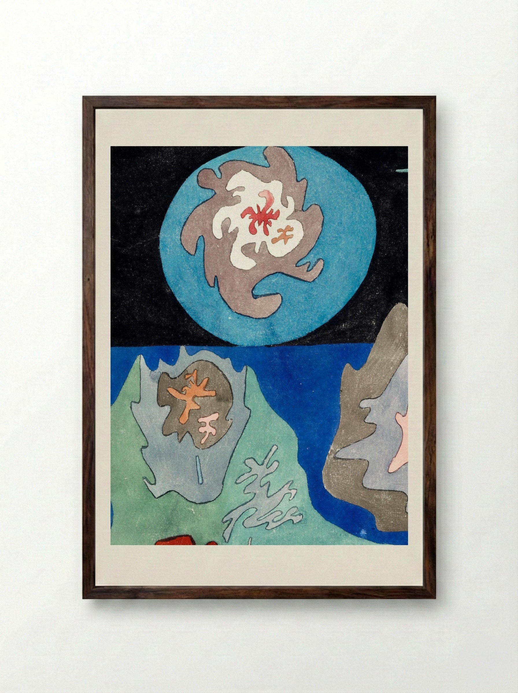 In the Land of Precious Stones - Paul Klee - Framed Print Dark Wood