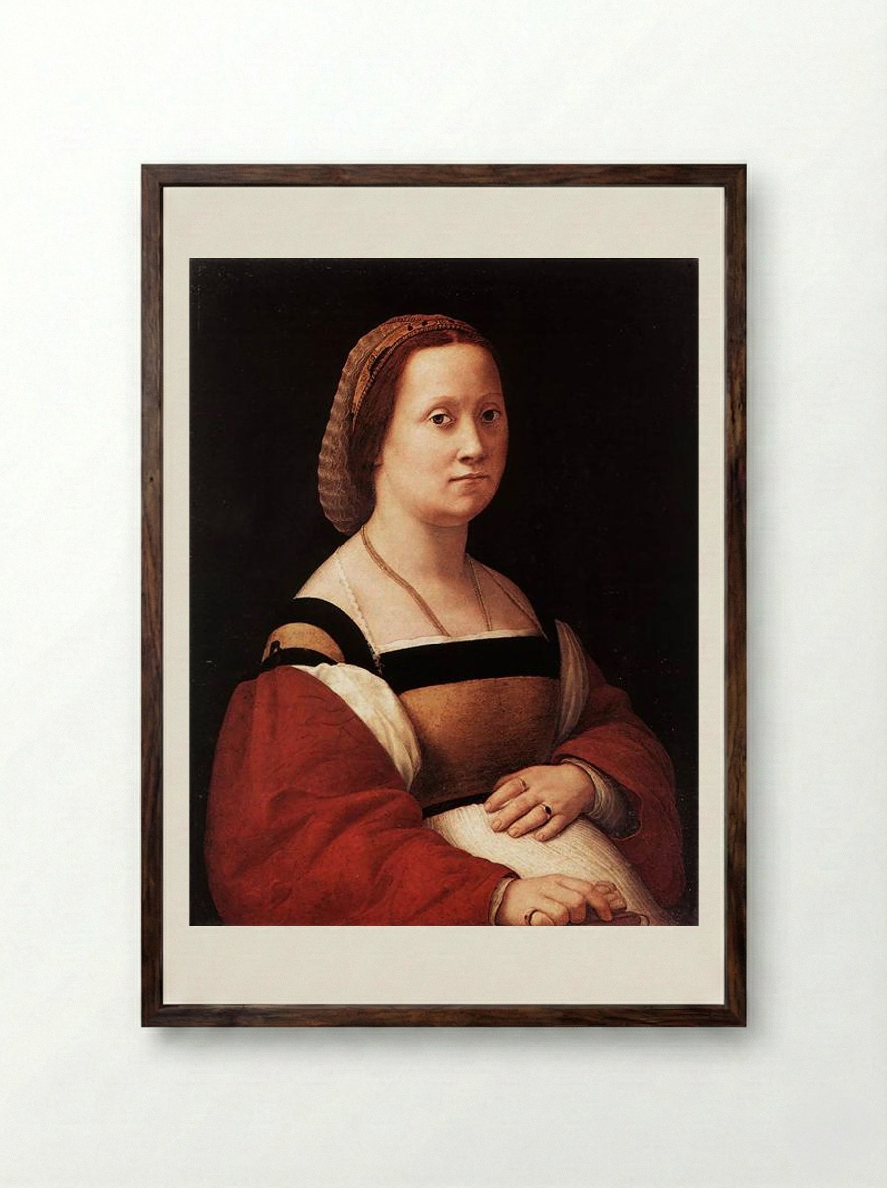 The Pregnant Woman (La Donna Gravida) - Raphael - Framed Print Dark Wood
