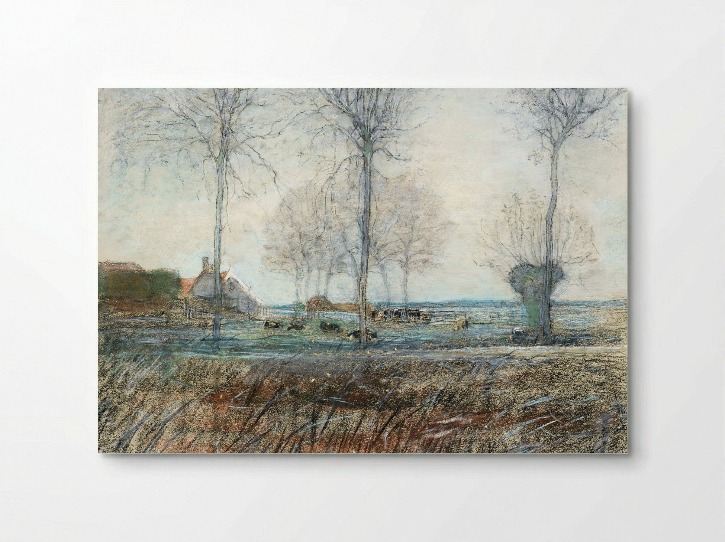 Farm Setting, Three Tall Trees in the Foreground - Piet Mondrian - Poster