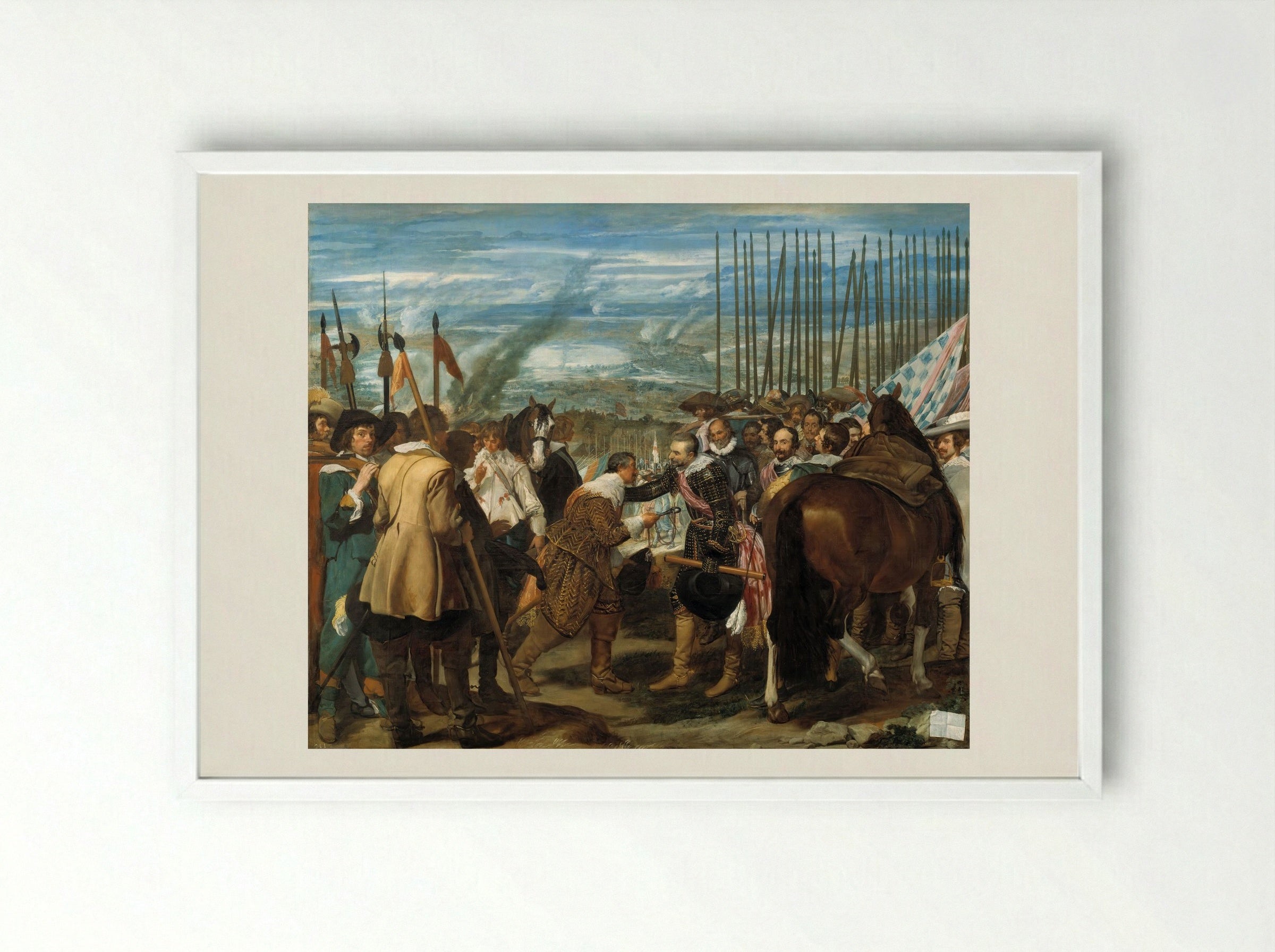 The Surrender of Breda - Diego Velázquez - Framed Print White