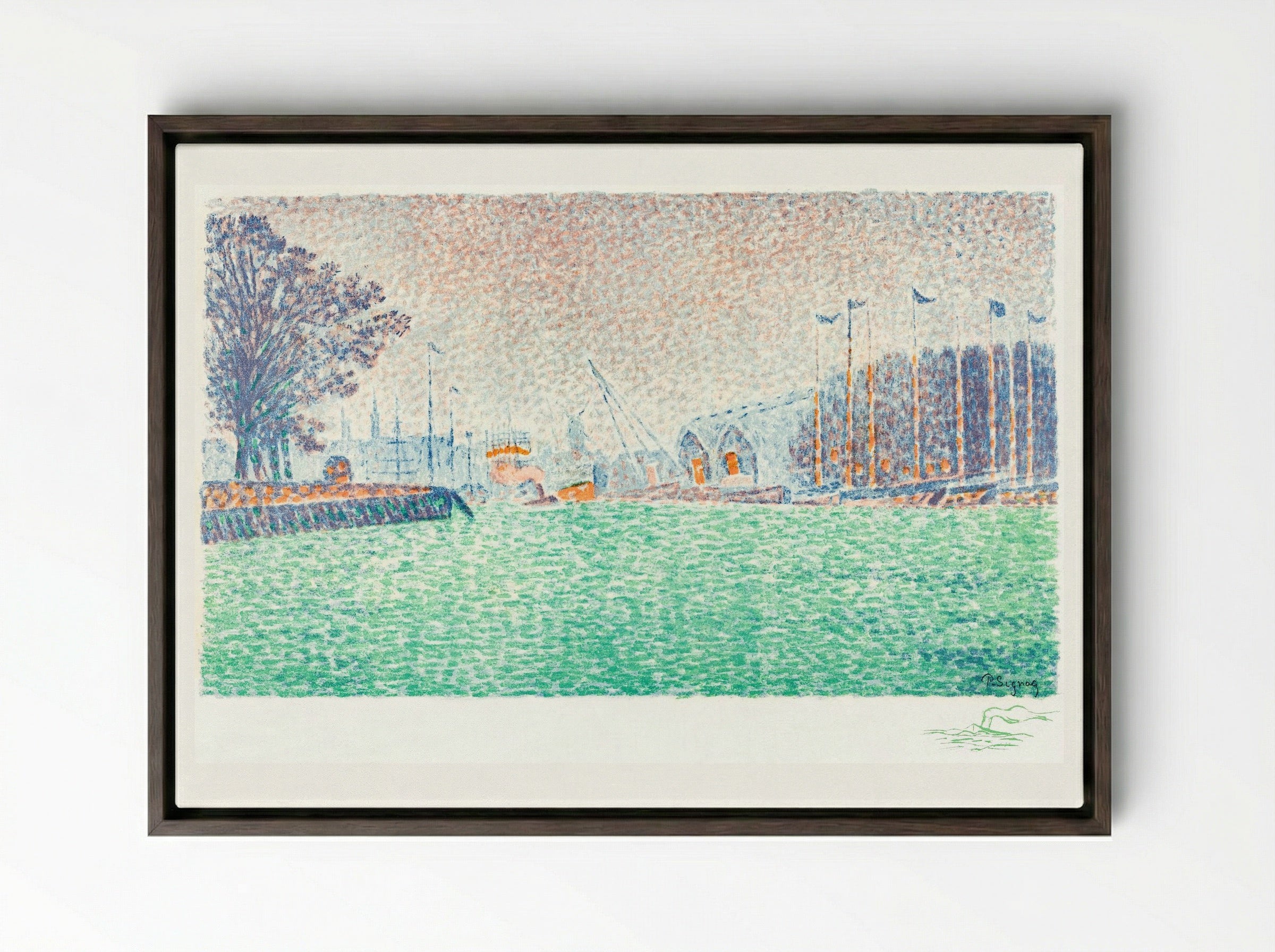 At Flushing (A Flessingue) - Paul Signac - Framed Canvas Dark Wood