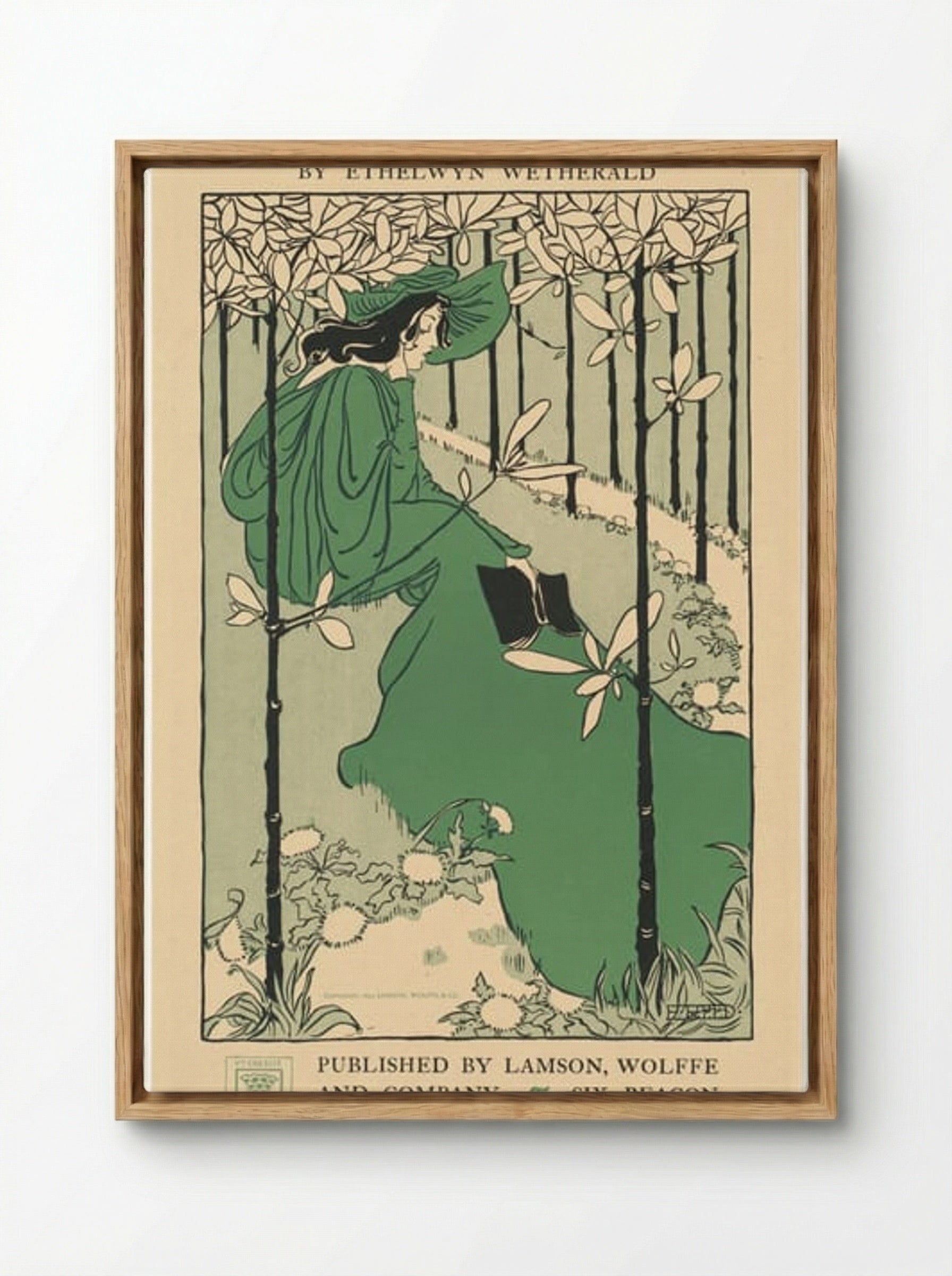 The House of the Trees and Other Poems by Ethelwyn Wetherald (Book Cover) - Ethel Reed - Framed Canvas Wood