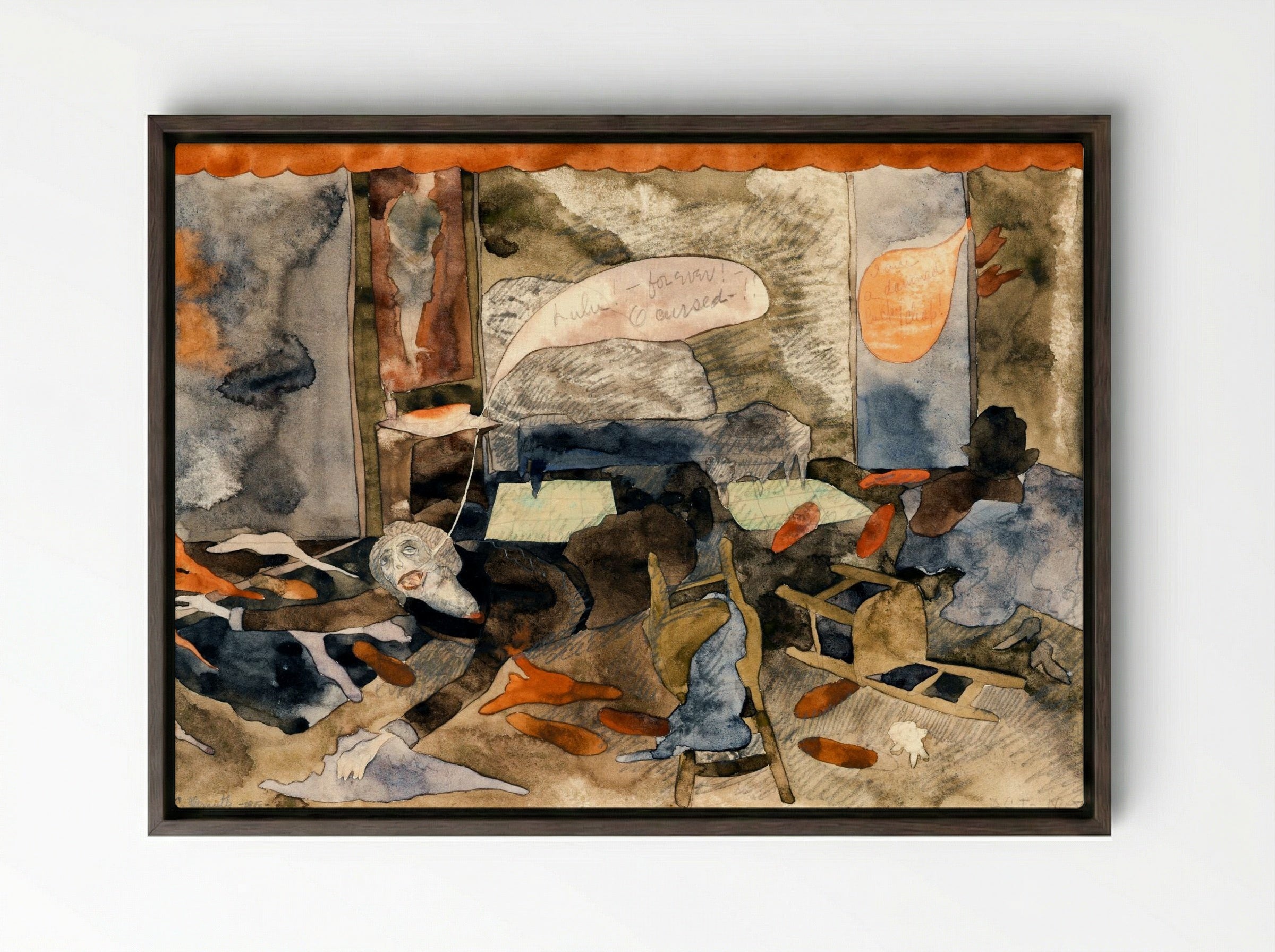 The Death of Countess Geschwitz - Charles Demuth - Framed Canvas Dark Wood