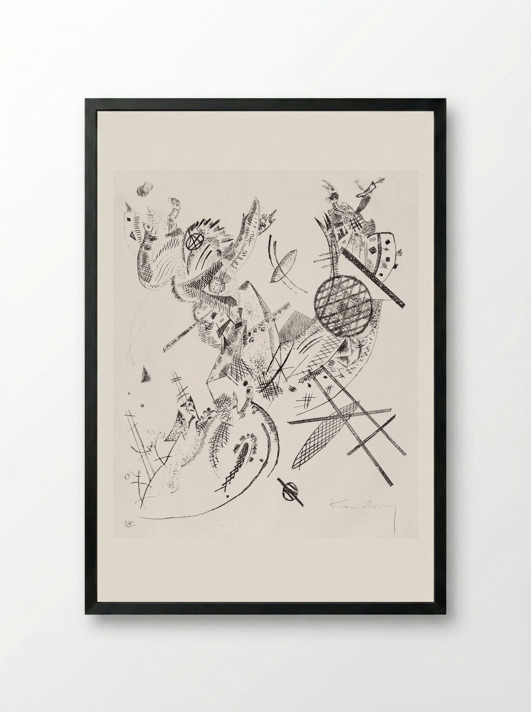 Kleine Welten XII (Small Worlds XII) - Wassily Kandinsky - Framed Print Black