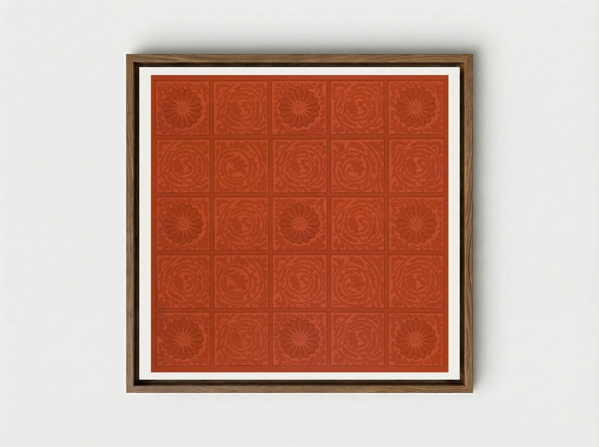 Diaper Pattern - William Morris - Framed Canvas Wood