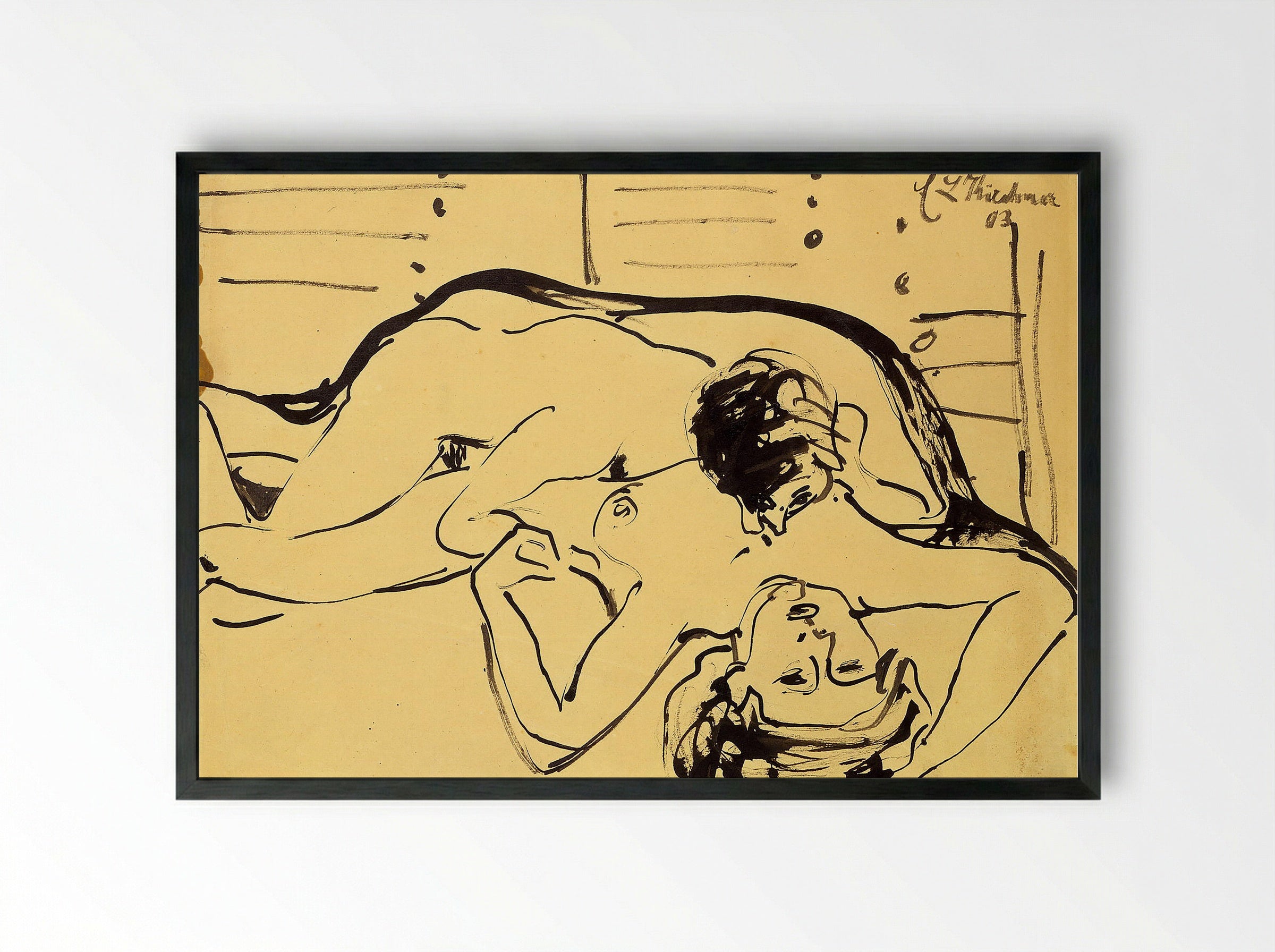 Lovers - Ernst Ludwig Kirchner - Framed Print Black