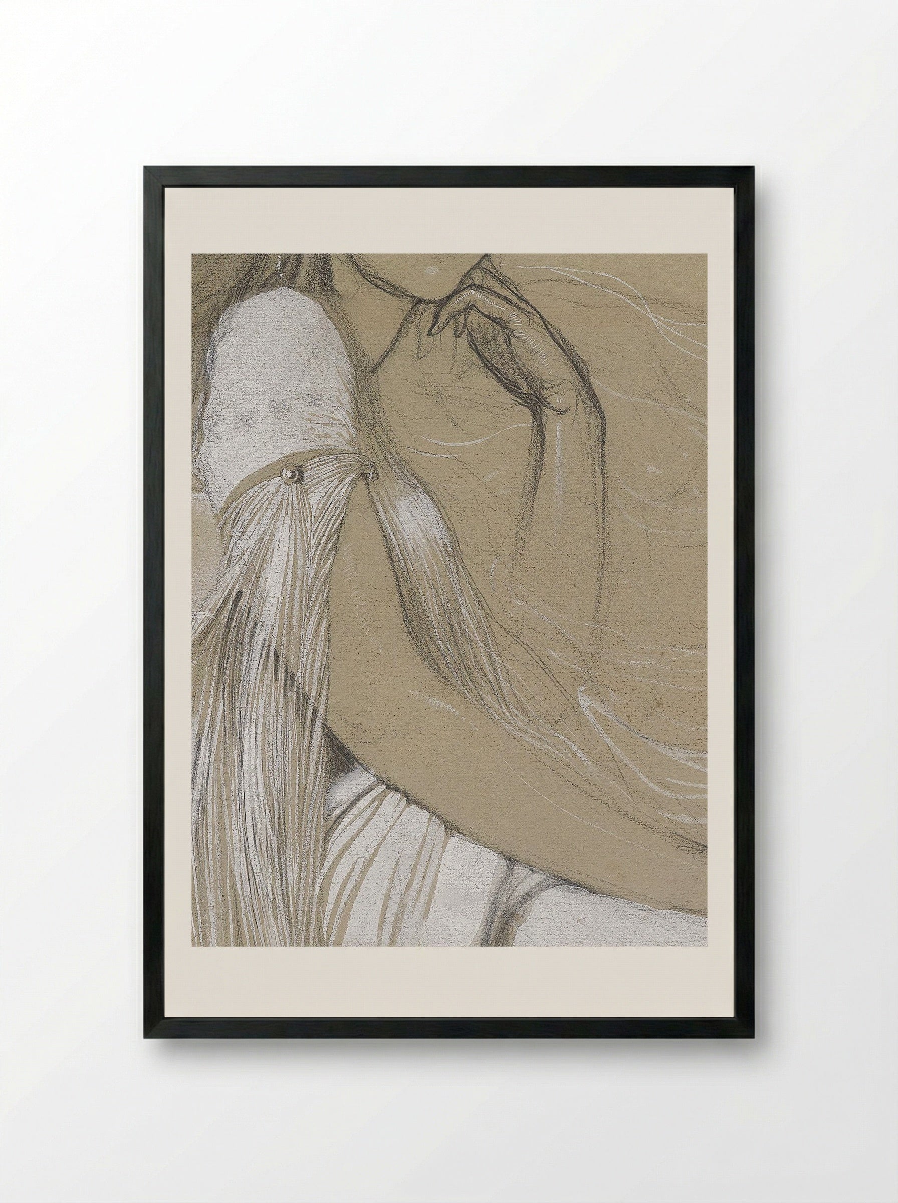 Study of Jaroslava Mucha, the Artist's Daughter - Alphonse Mucha - Framed Print Black