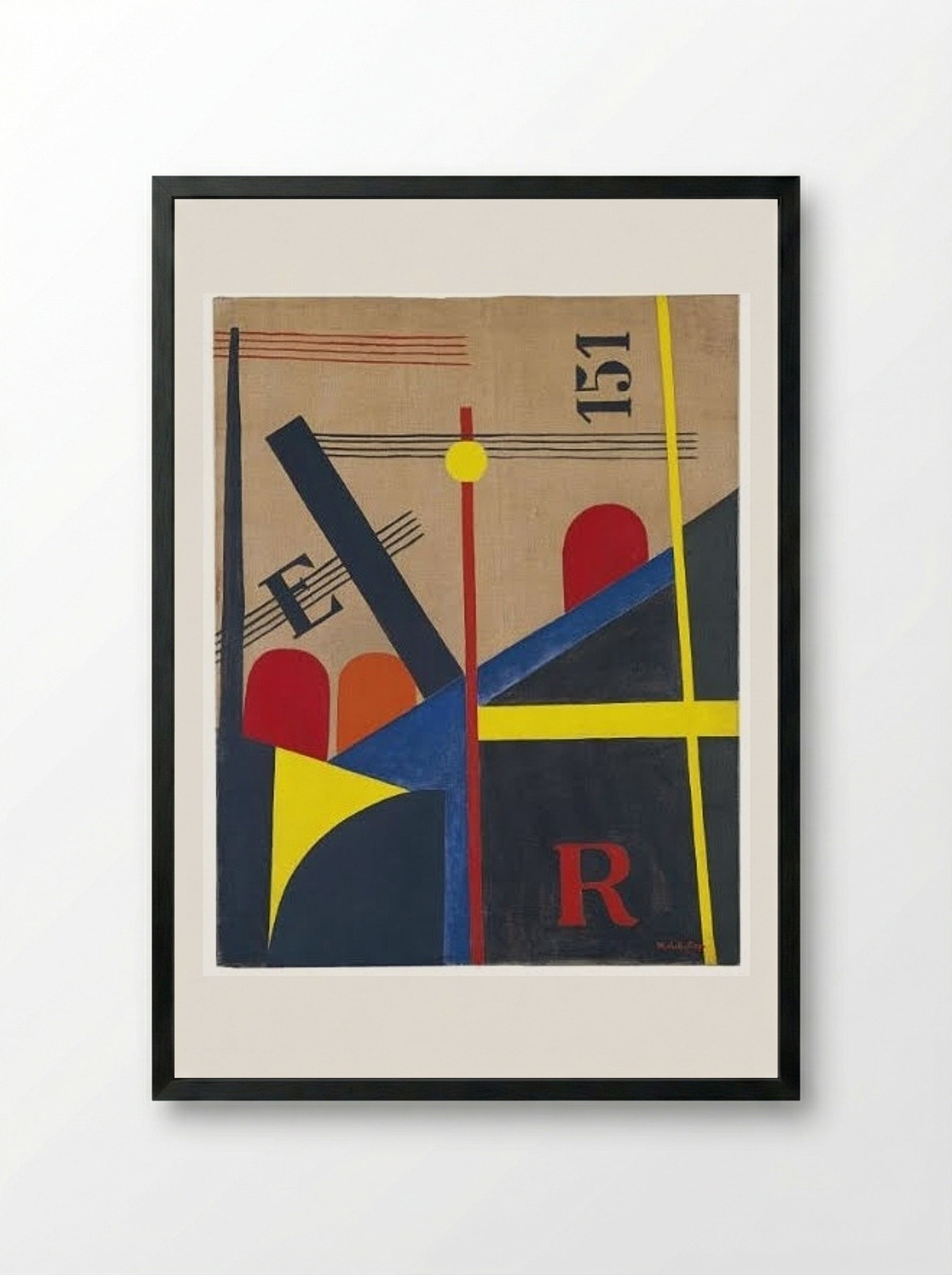 Large Painting of the Railroad - László Moholy-Nagy - Framed Print Black