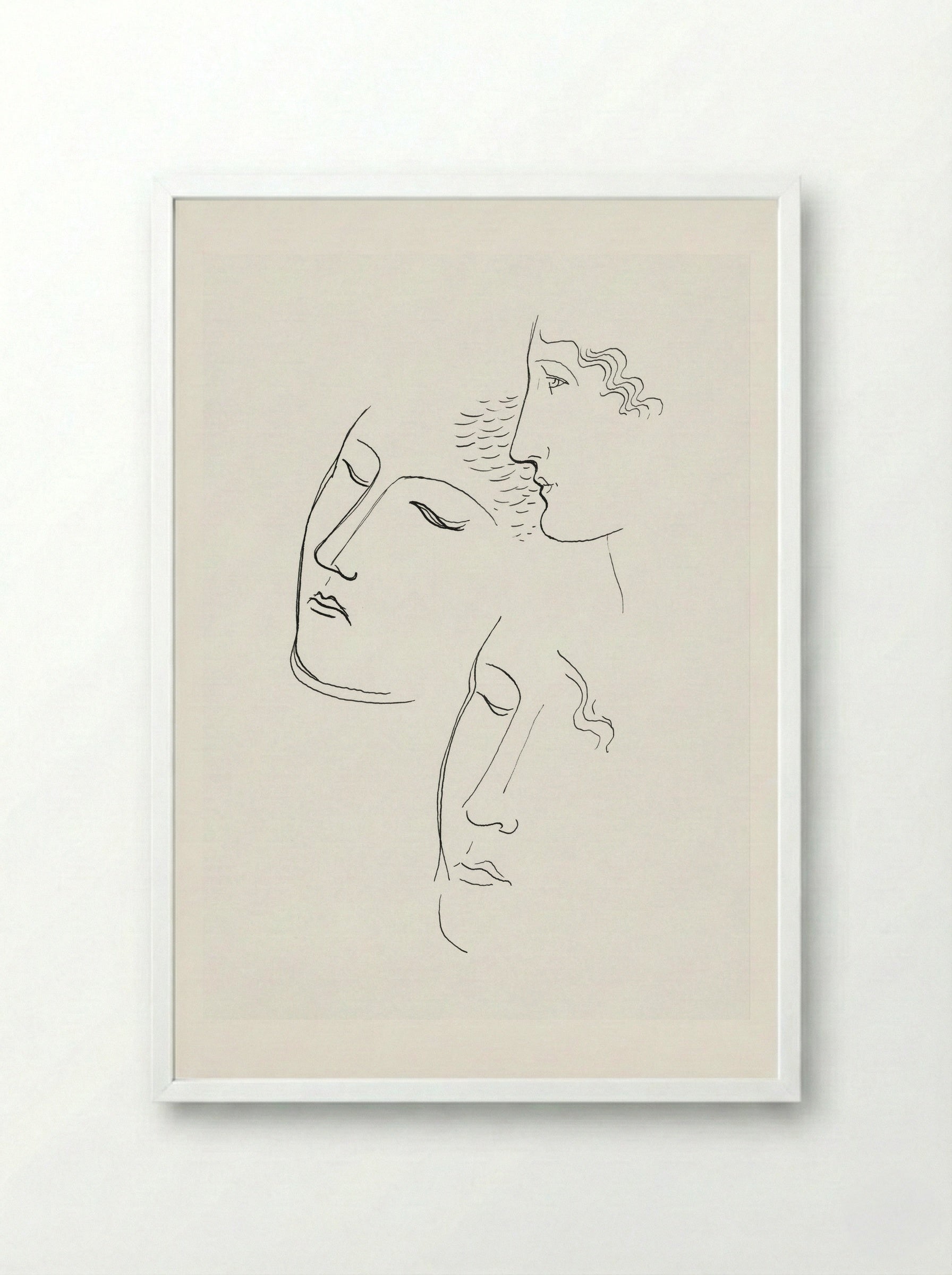 Sketchbook Study of Women's Faces - Mikuláš Galanda - Framed Print White