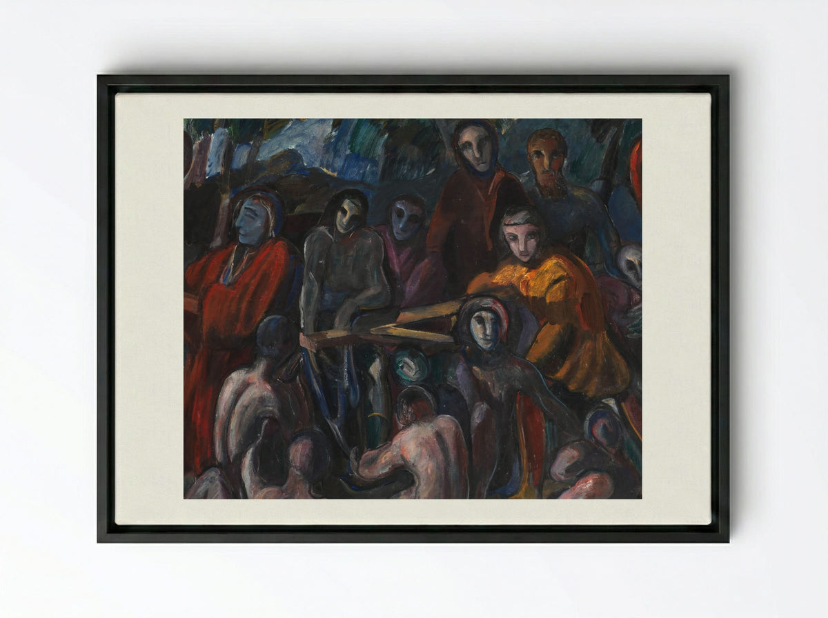 The Road to Golgotha - Jens Adolf Jerichau - Framed Canvas Black