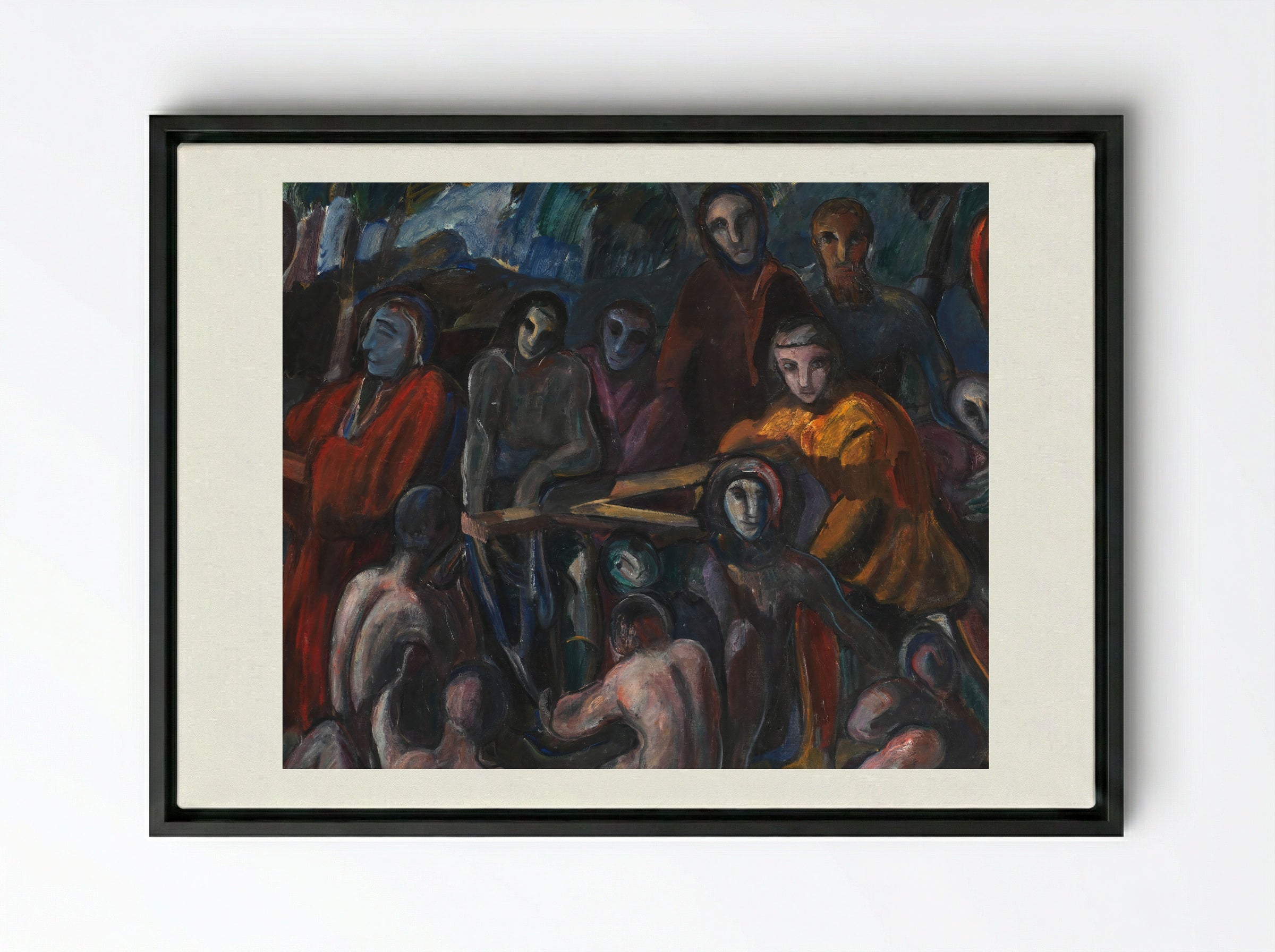 The Road to Golgotha - Jens Adolf Jerichau - Framed Canvas Black
