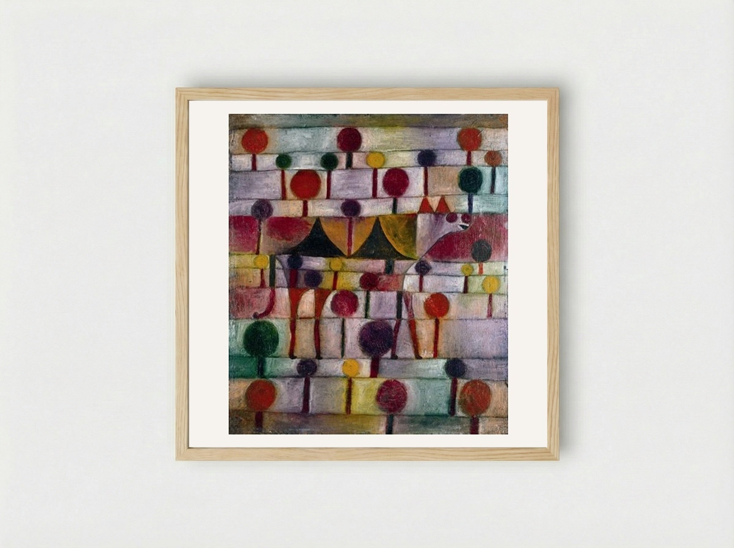 Camel in Rhythmic Tree-Filled Region - Paul Klee - Framed Print Wood