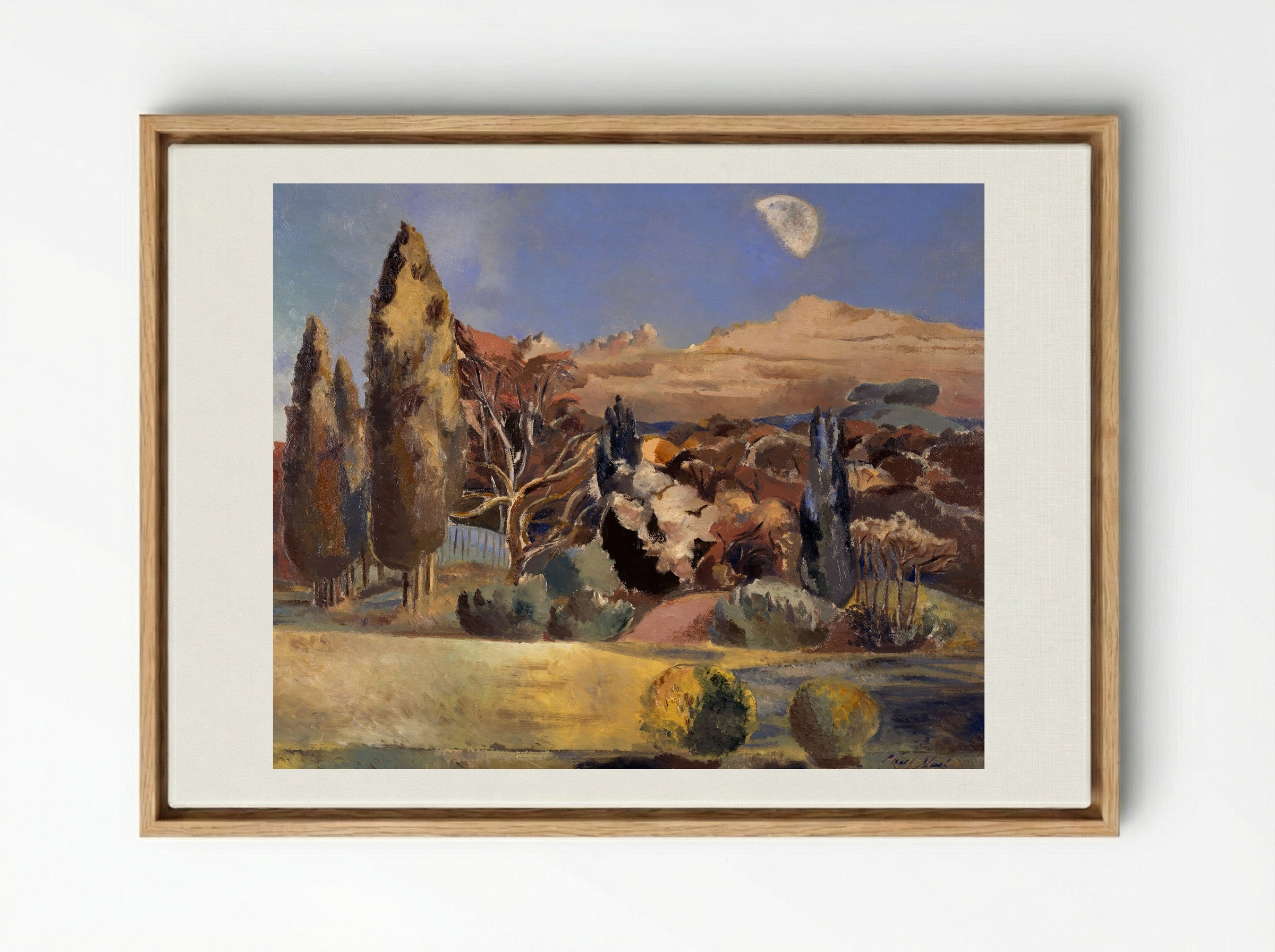 Landscape of the Moon's First Quarter - Paul Nash - Framed Canvas Wood