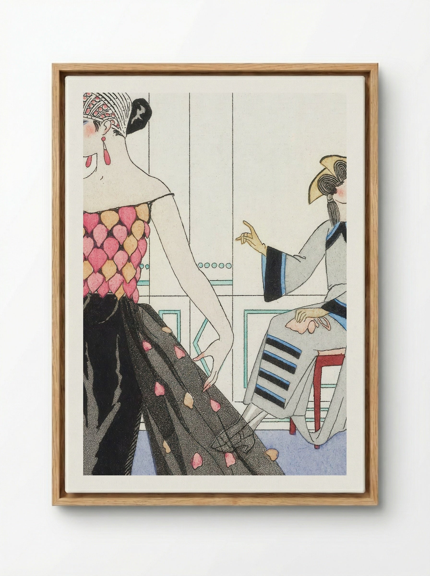 La Toilette Délicieuse - George Barbier - Framed Canvas Wood