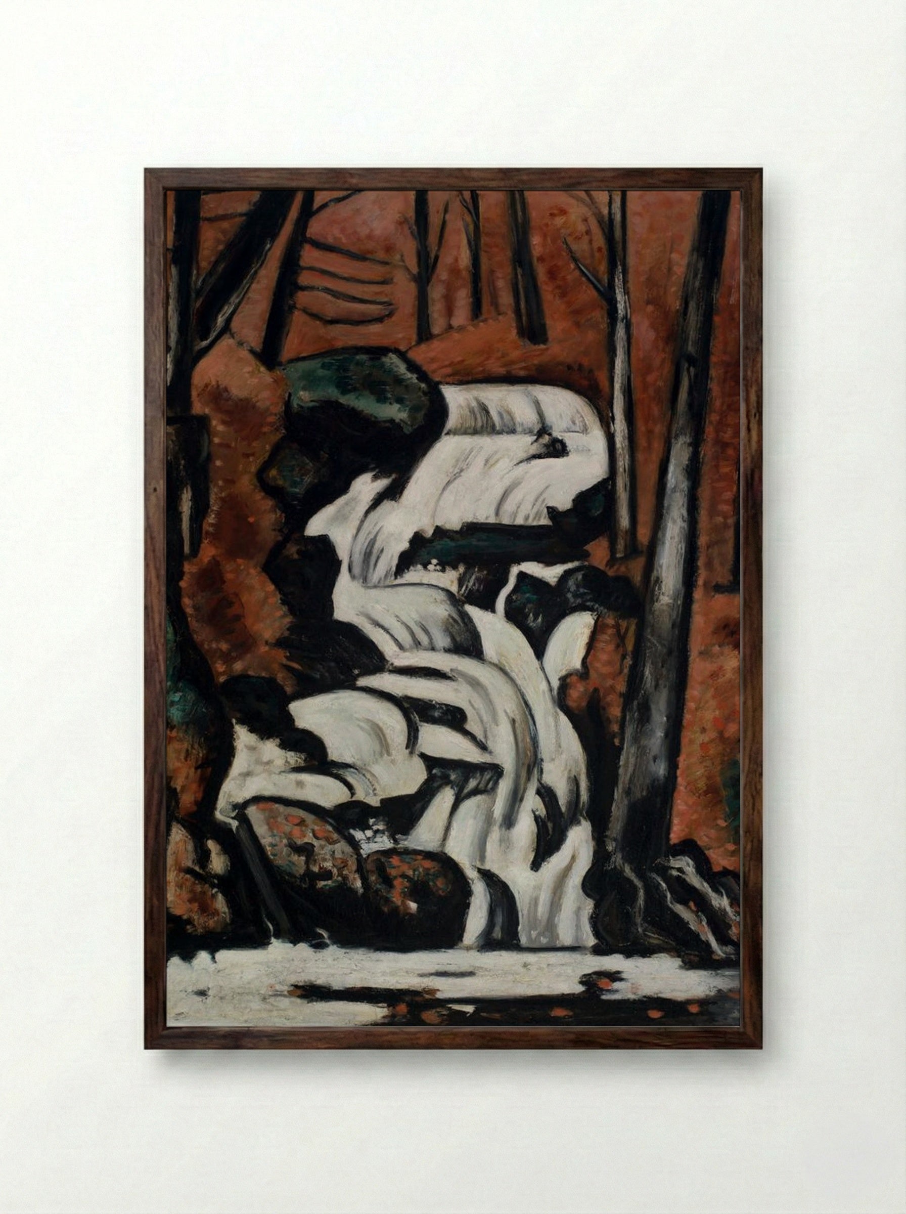 Smelt Brook Falls - Marsden Hartley - Framed Print Dark Wood