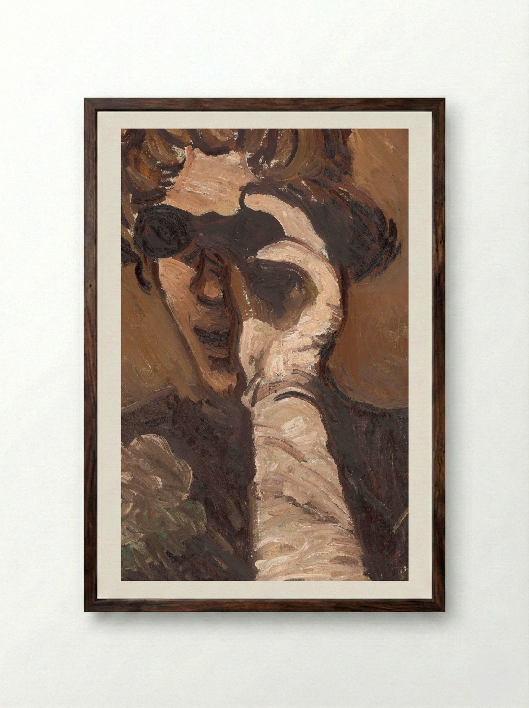 Lady with Opera Glasses - Cyprián Majerník - Framed Print Dark Wood