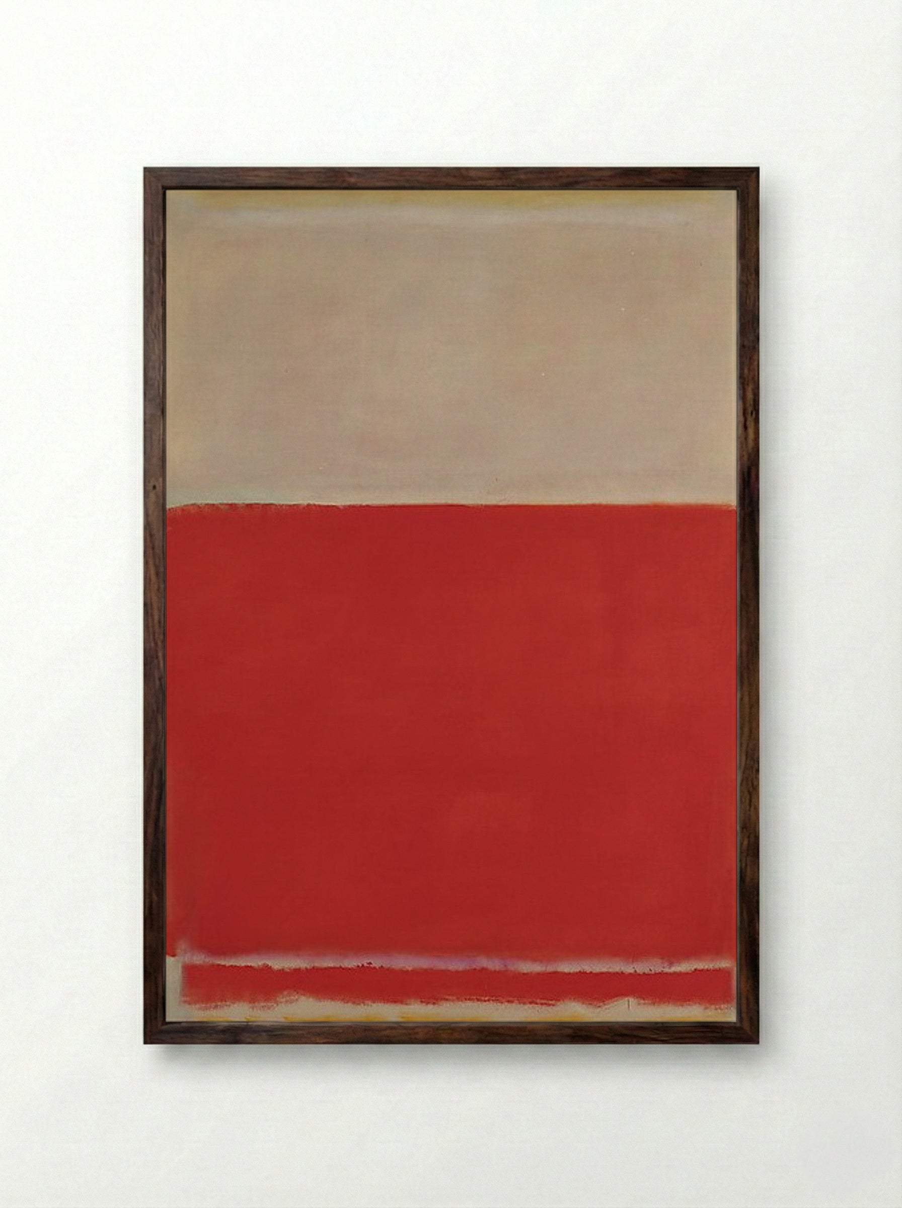 No. 3/No. 13 (Magenta, Black, Green on Orange) - Mark Rothko - Framed Print Dark Wood