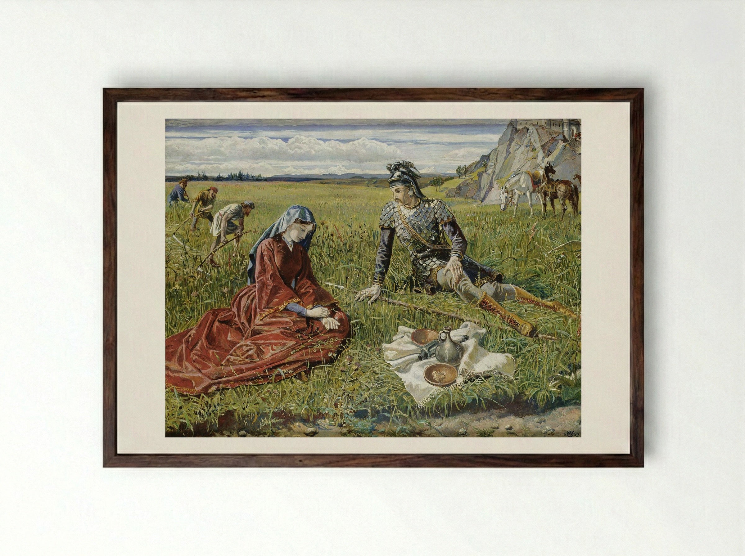 Ruth and Boaz - Julius Schnorr von Carolsfeld - Framed Print Dark Wood