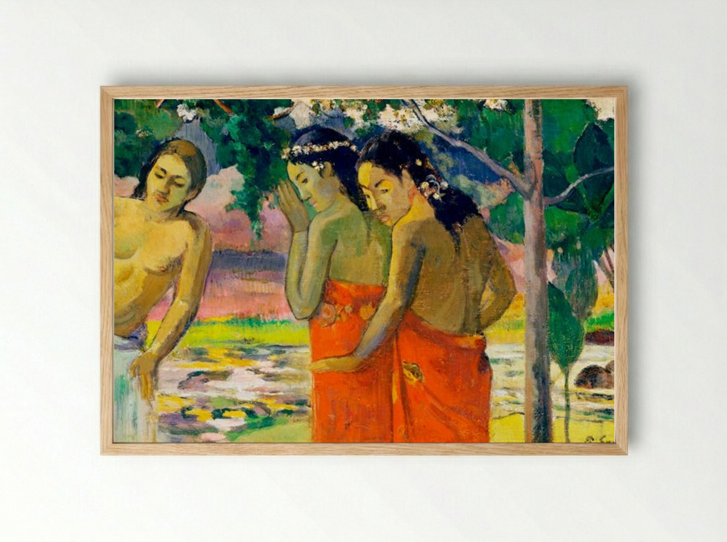 Three Tahitian Women - Paul Gauguin - Framed Print Wood